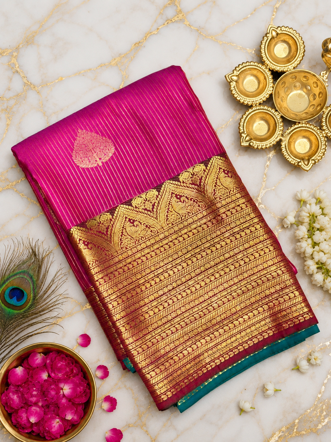 Korvai Kanchi Semi Silk Sarees image 14