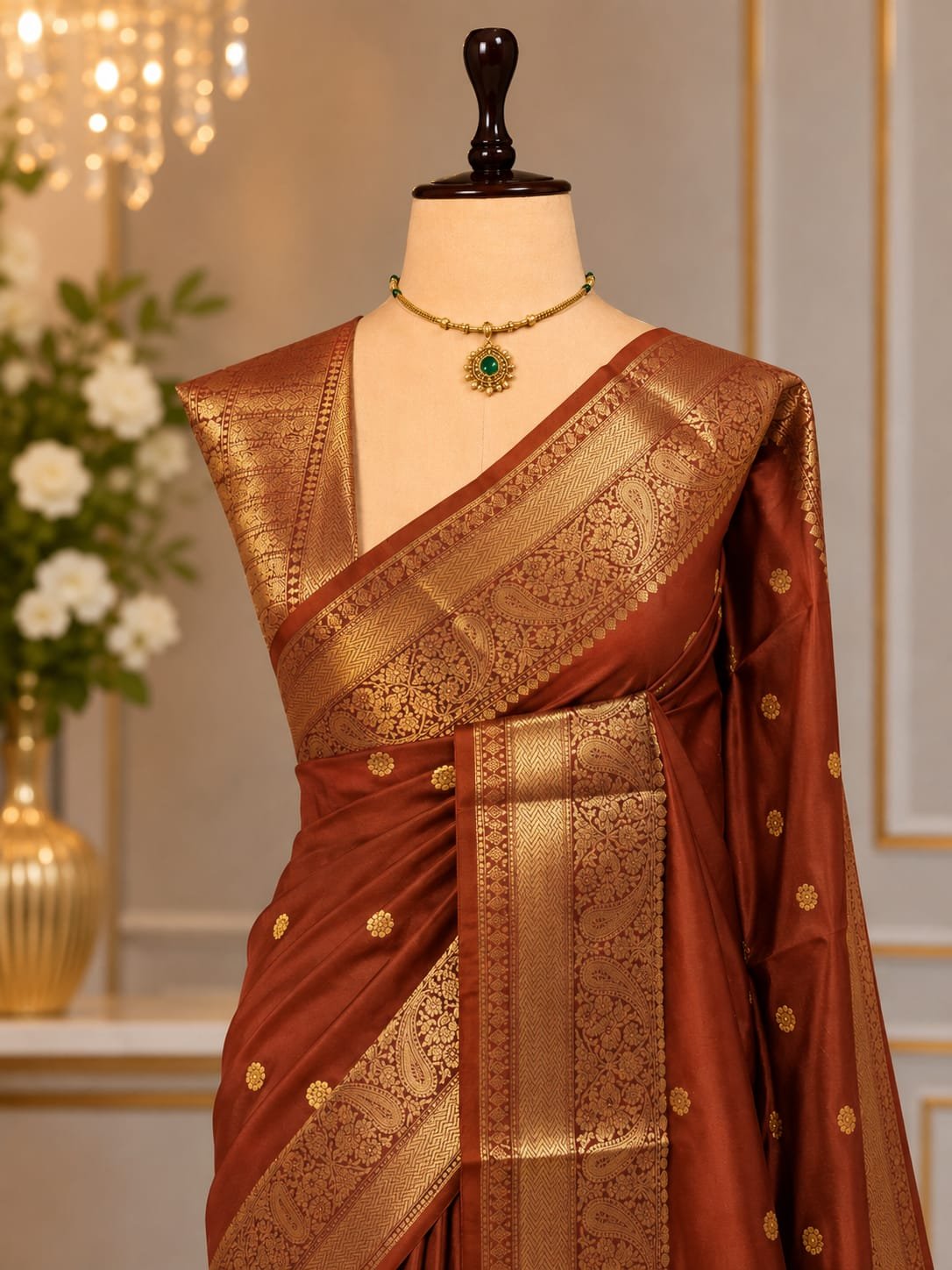 Party Wear Semi Kanjivaram Silk Sarees image 4