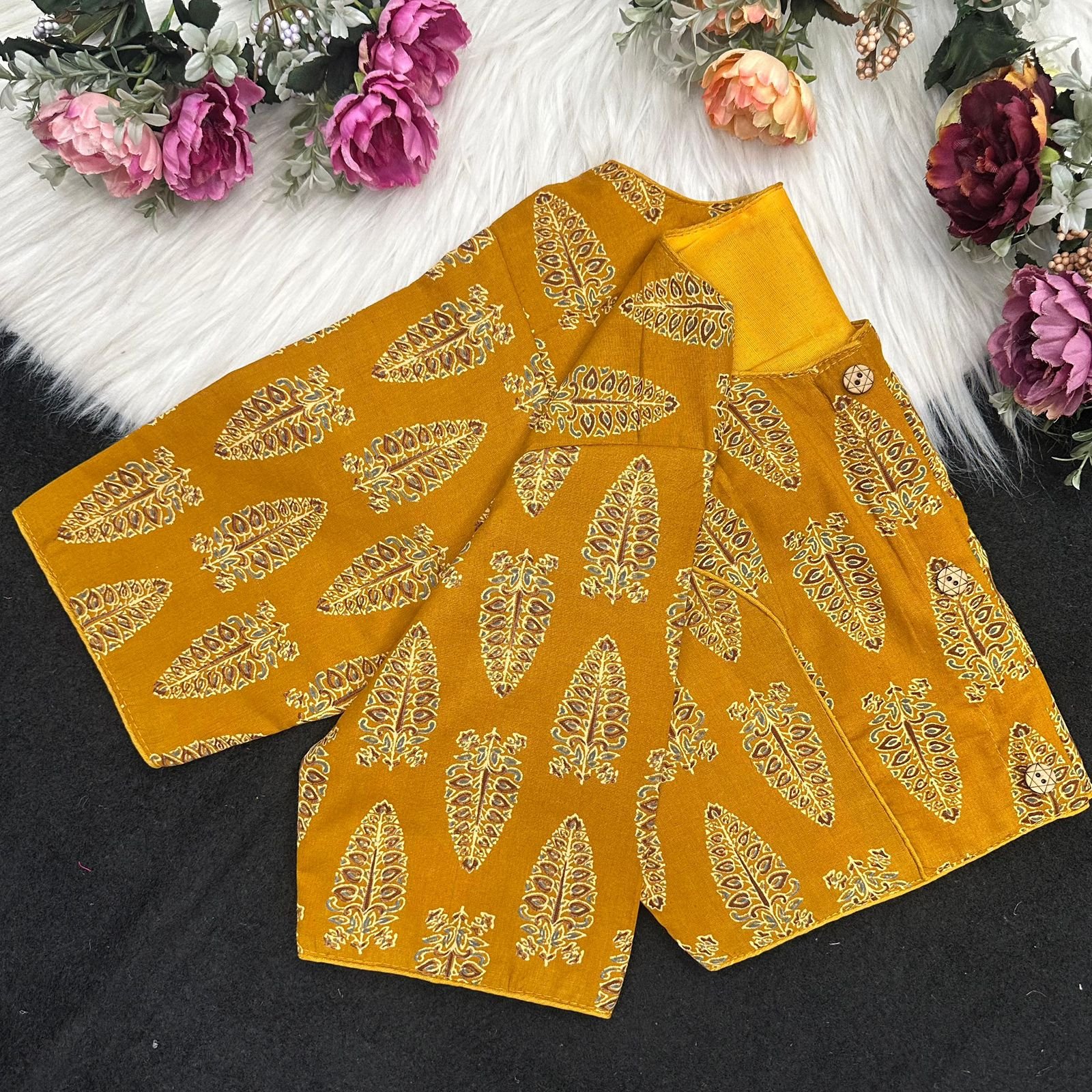 Cotton AjrakhPrint BoatNeck Neck Blouse image 3