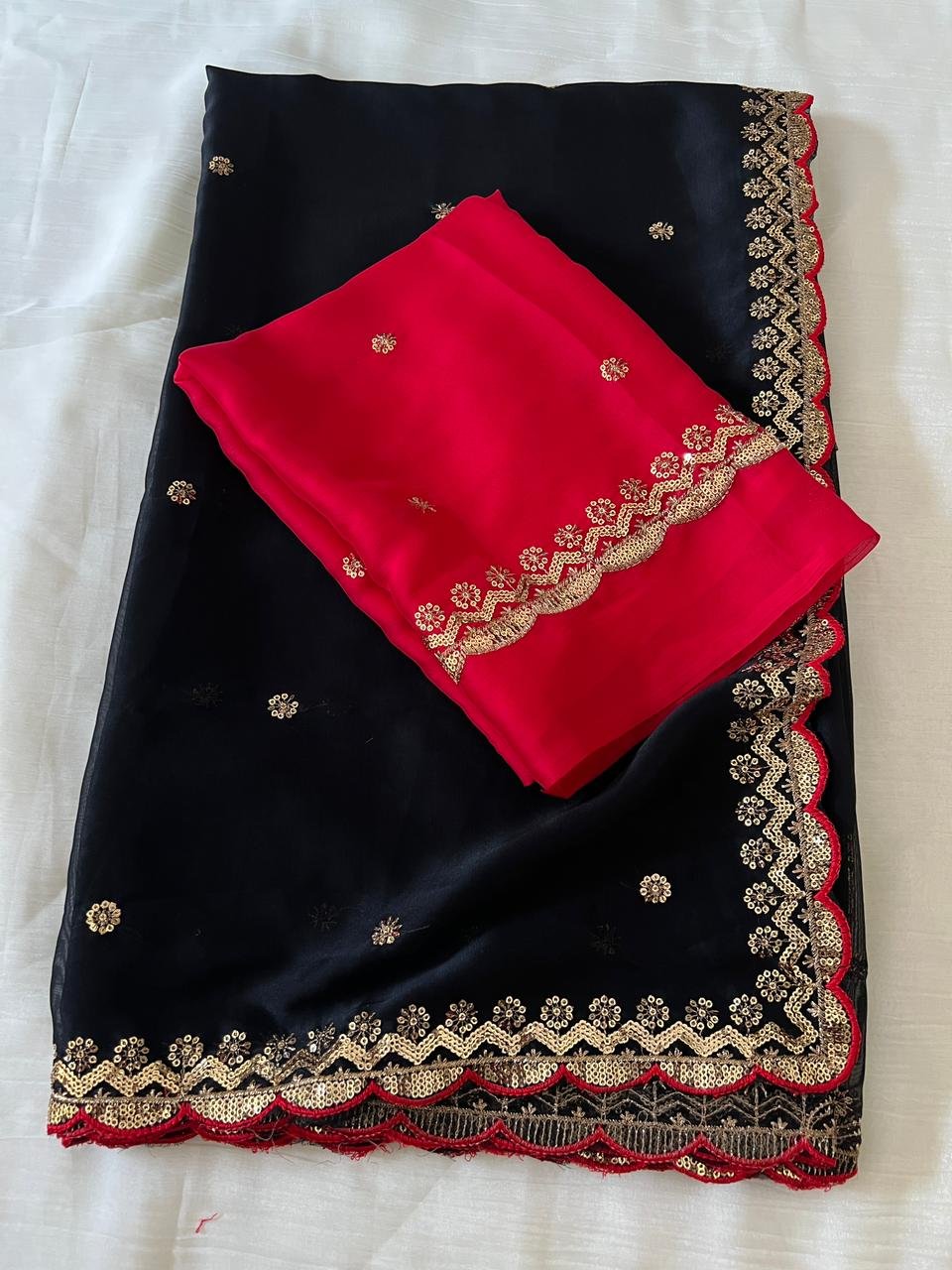 Rangoli silk saree with embroidery