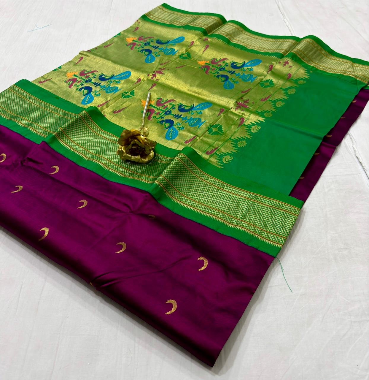 Chandrakor Paithani Pure Silk image 15