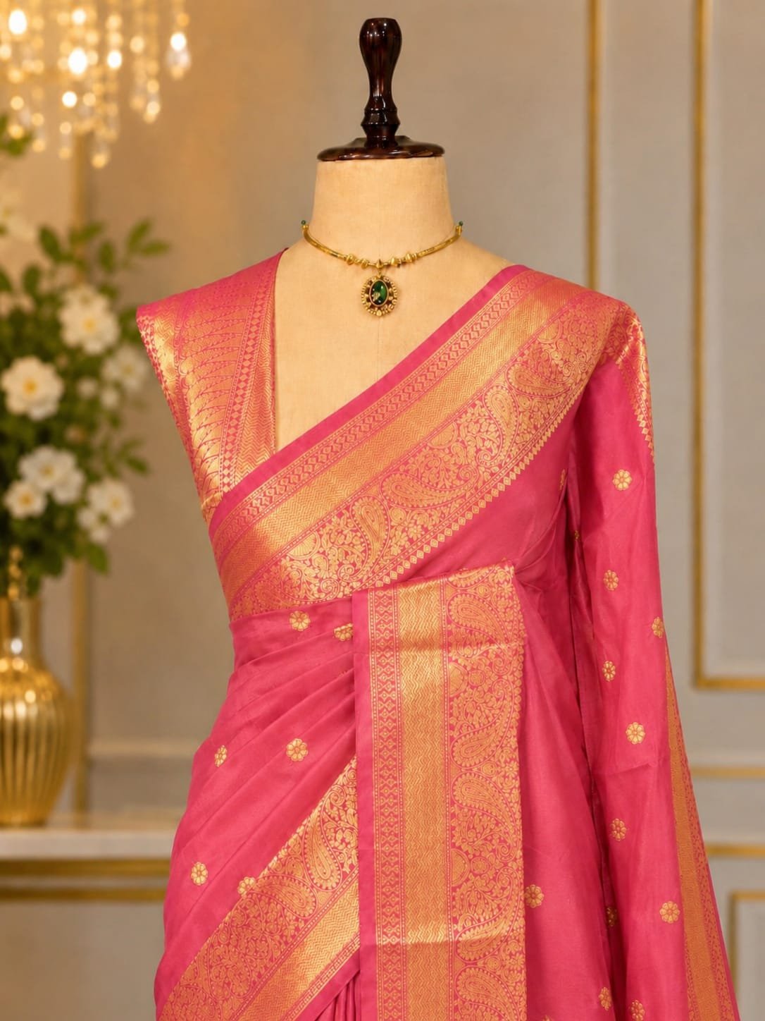Party Wear Semi Kanjivaram Silk Sarees image 12