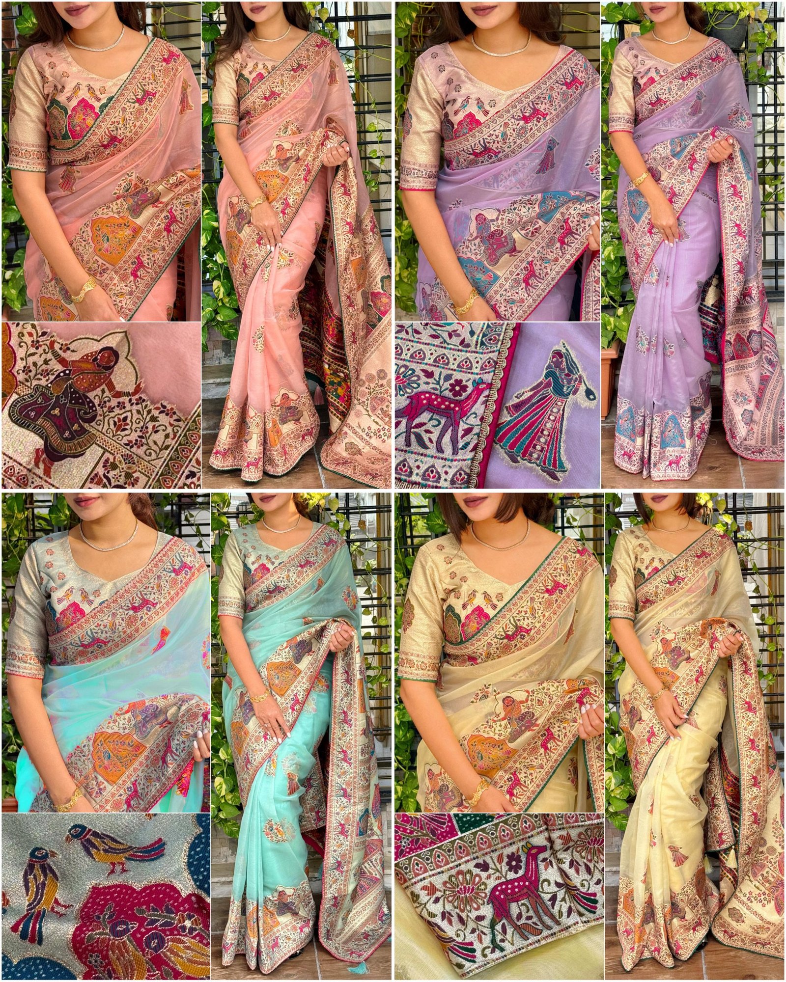 Pure organza jaquard saree