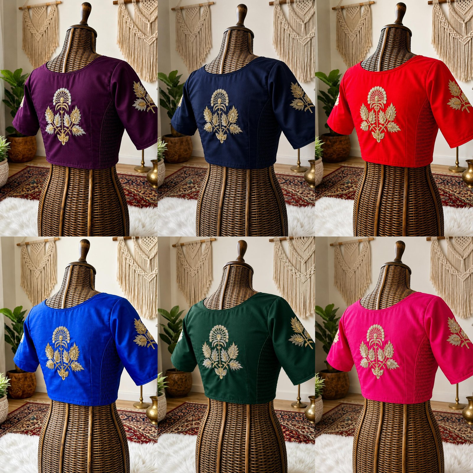 Zardosi and Cutdana Embroidery Readymade  Blouse with Elastic image 10