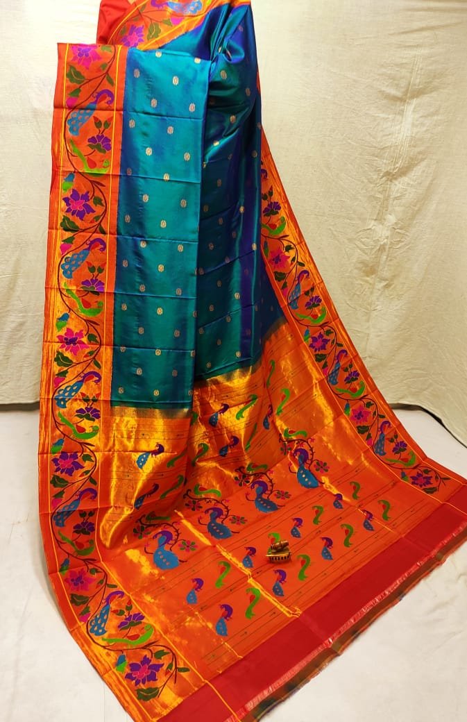 Brocade Paithani Pure Silk Saree image 4