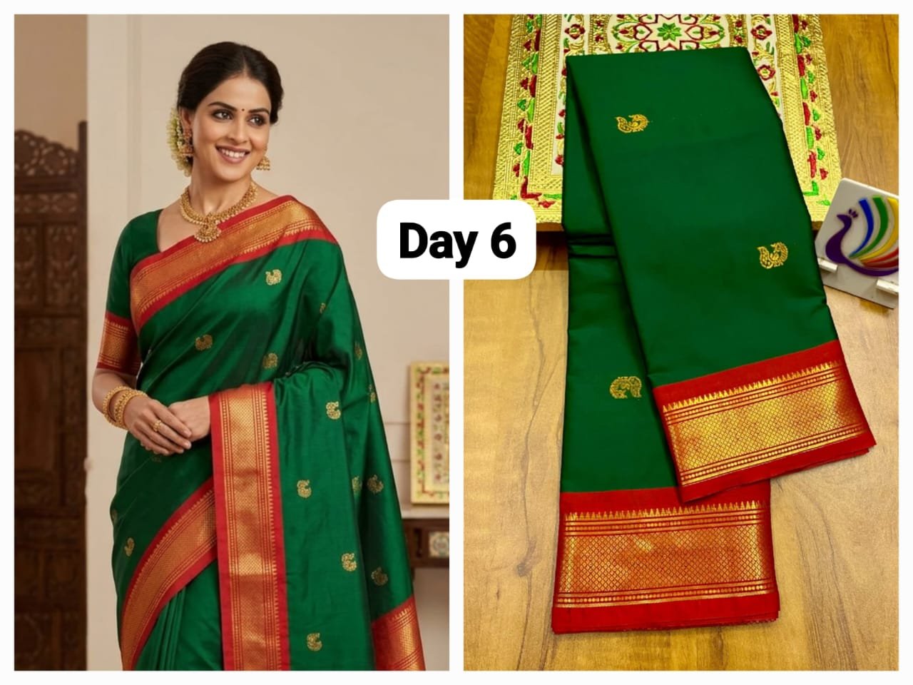 Traditional Kadiyal Paithani image 17