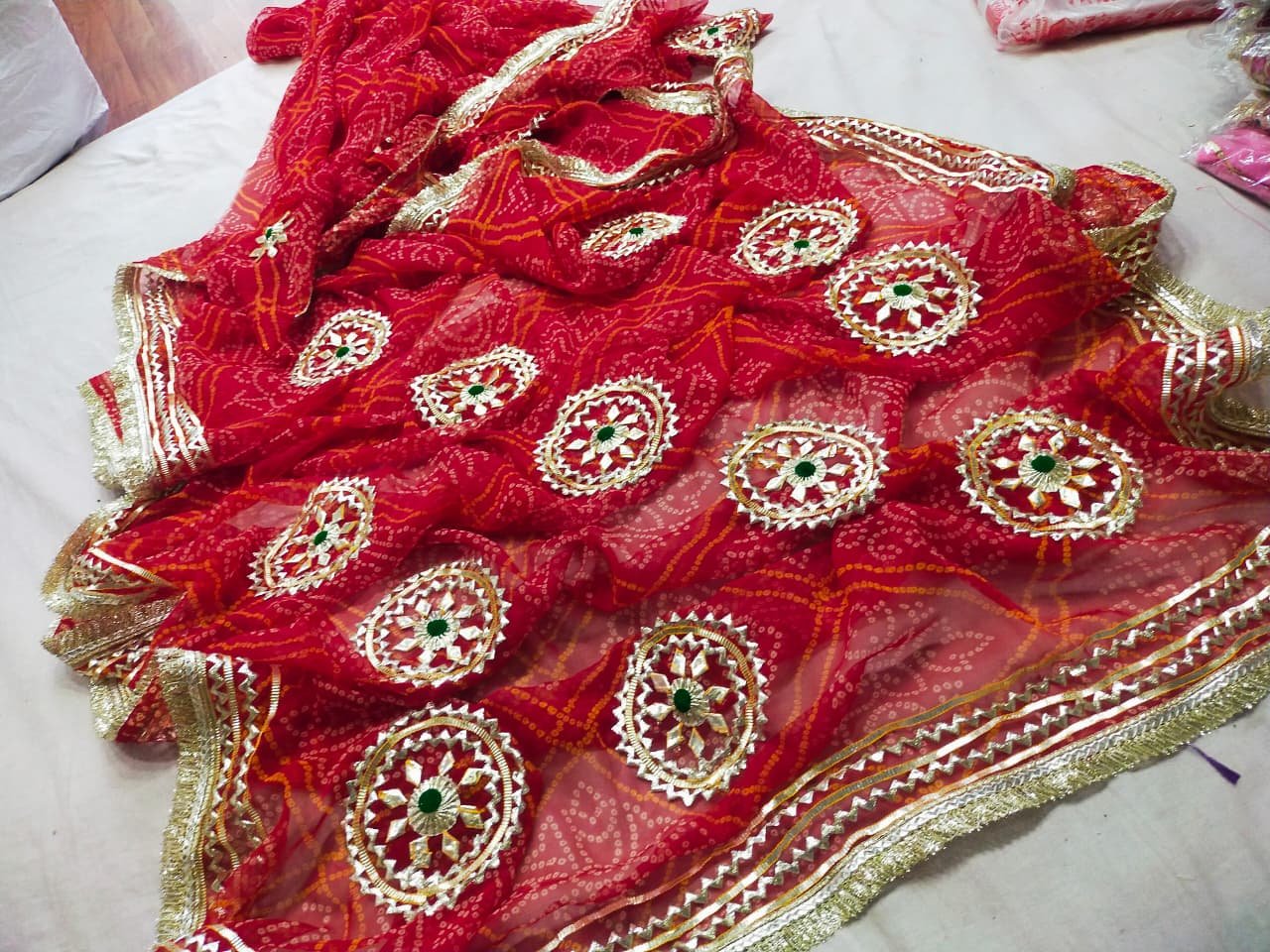 Georgett Fabric Gota Patti saree image 5