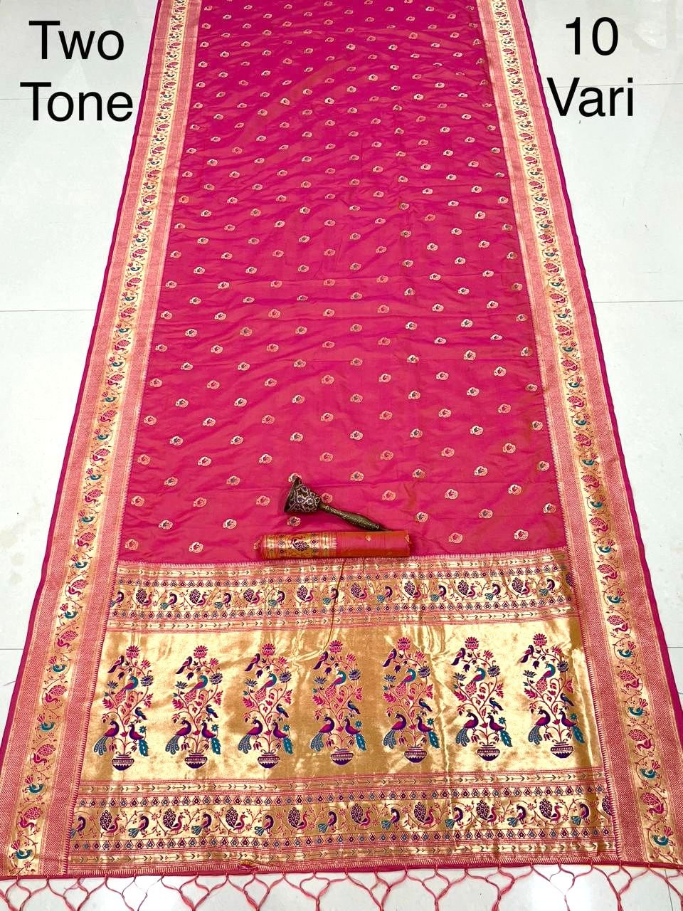 10 yards Peacock Design Paithani