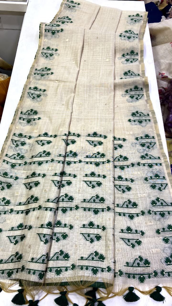 Khadi Cotton Feel Saree image 6