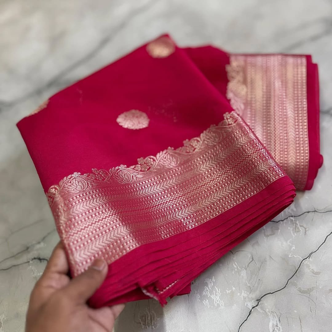 Banarasi Daybal Semi Georgette Soft Silk Saree image 5