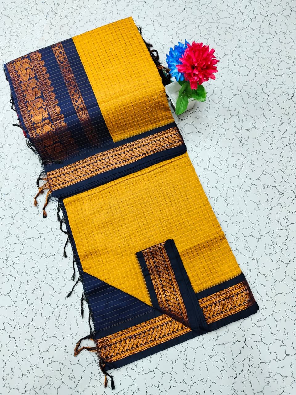 Kalyani Cotton Checks Saree image 29