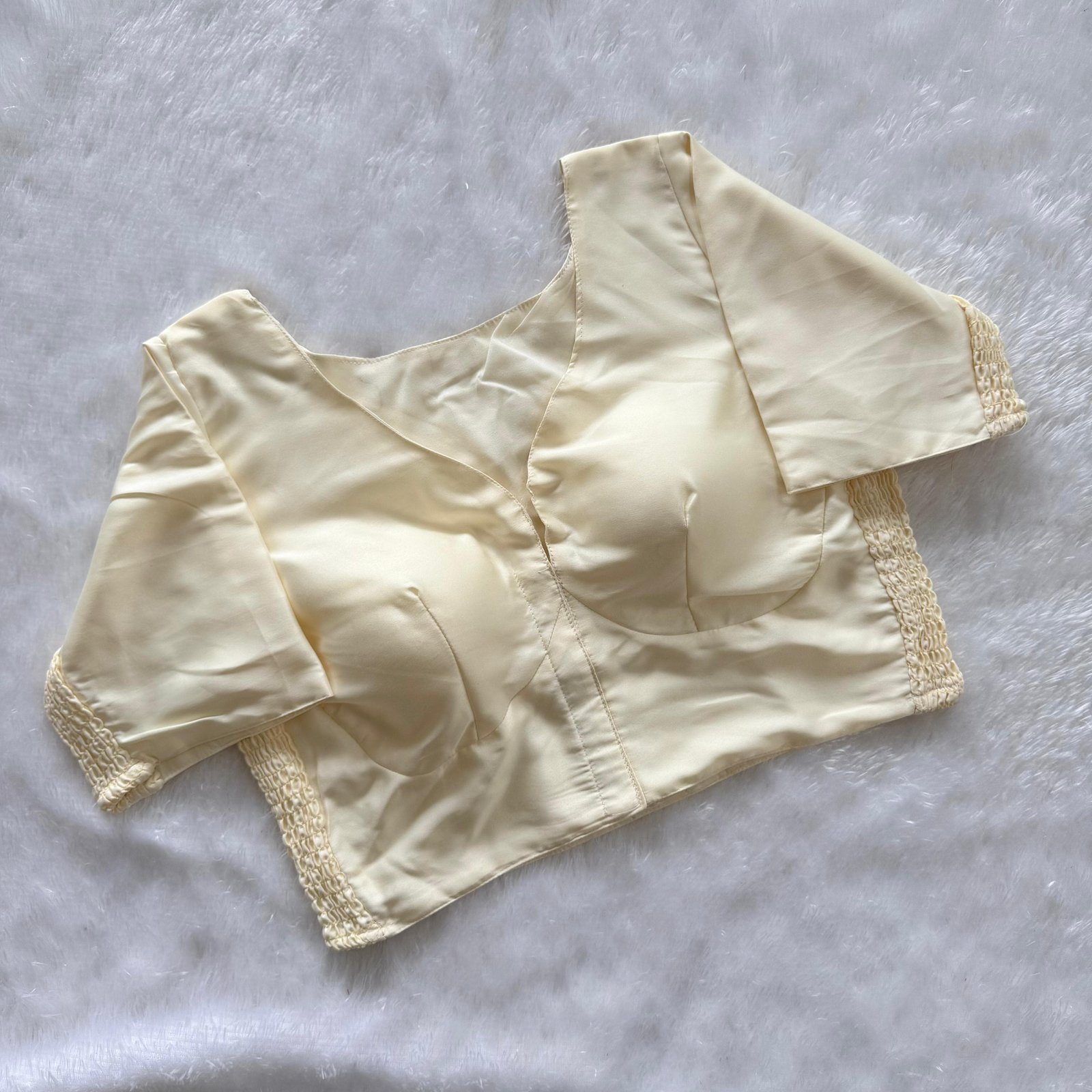 Solid Color Elastic Blouse image 7