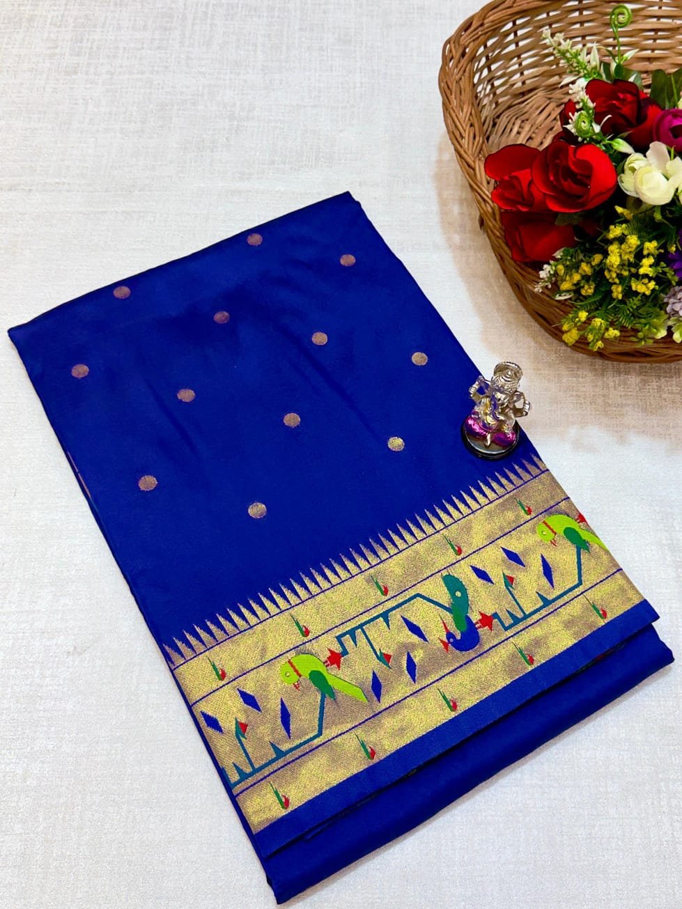 Mor Popat Brocade Paithani image 19