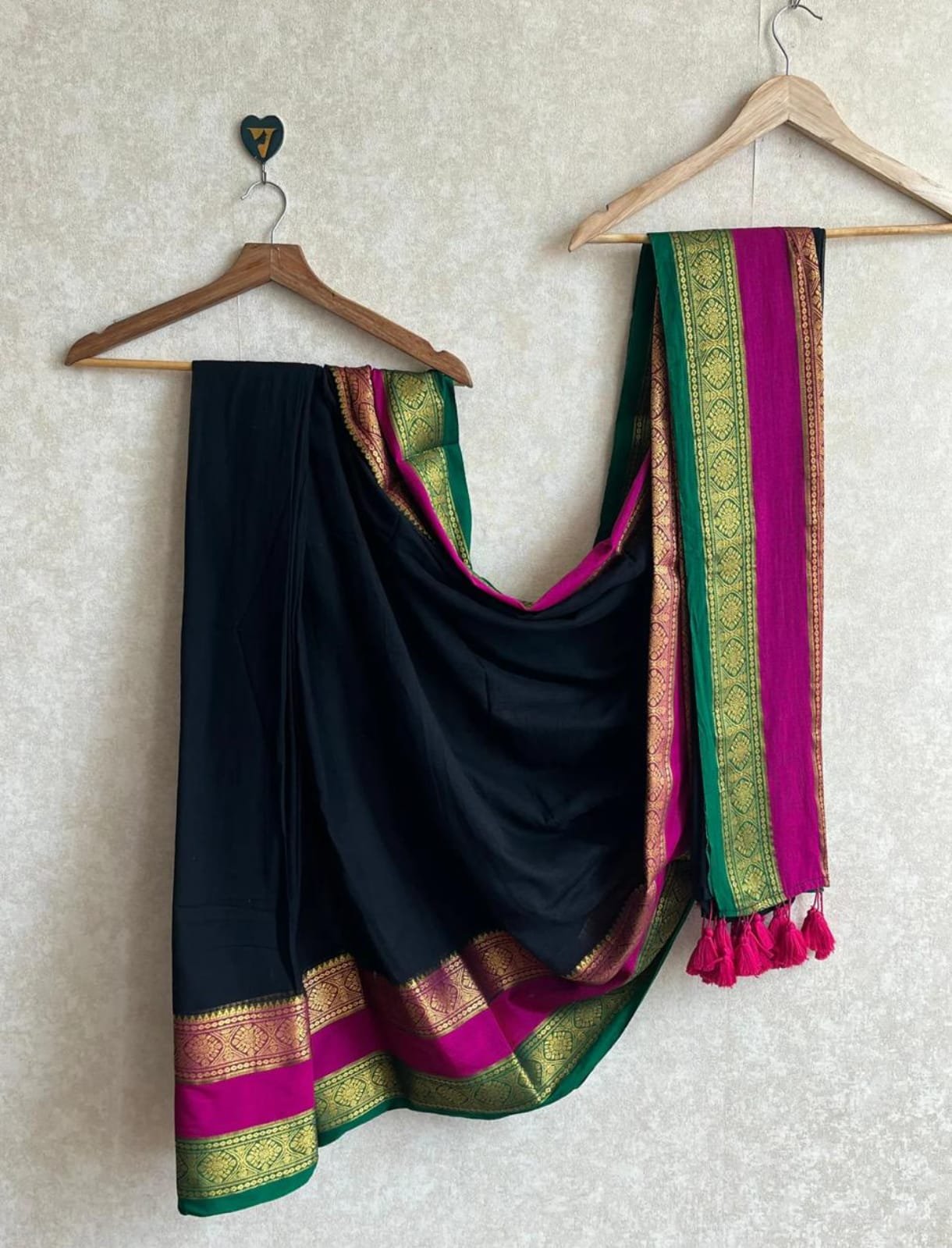 Black Mul Cotton Saree