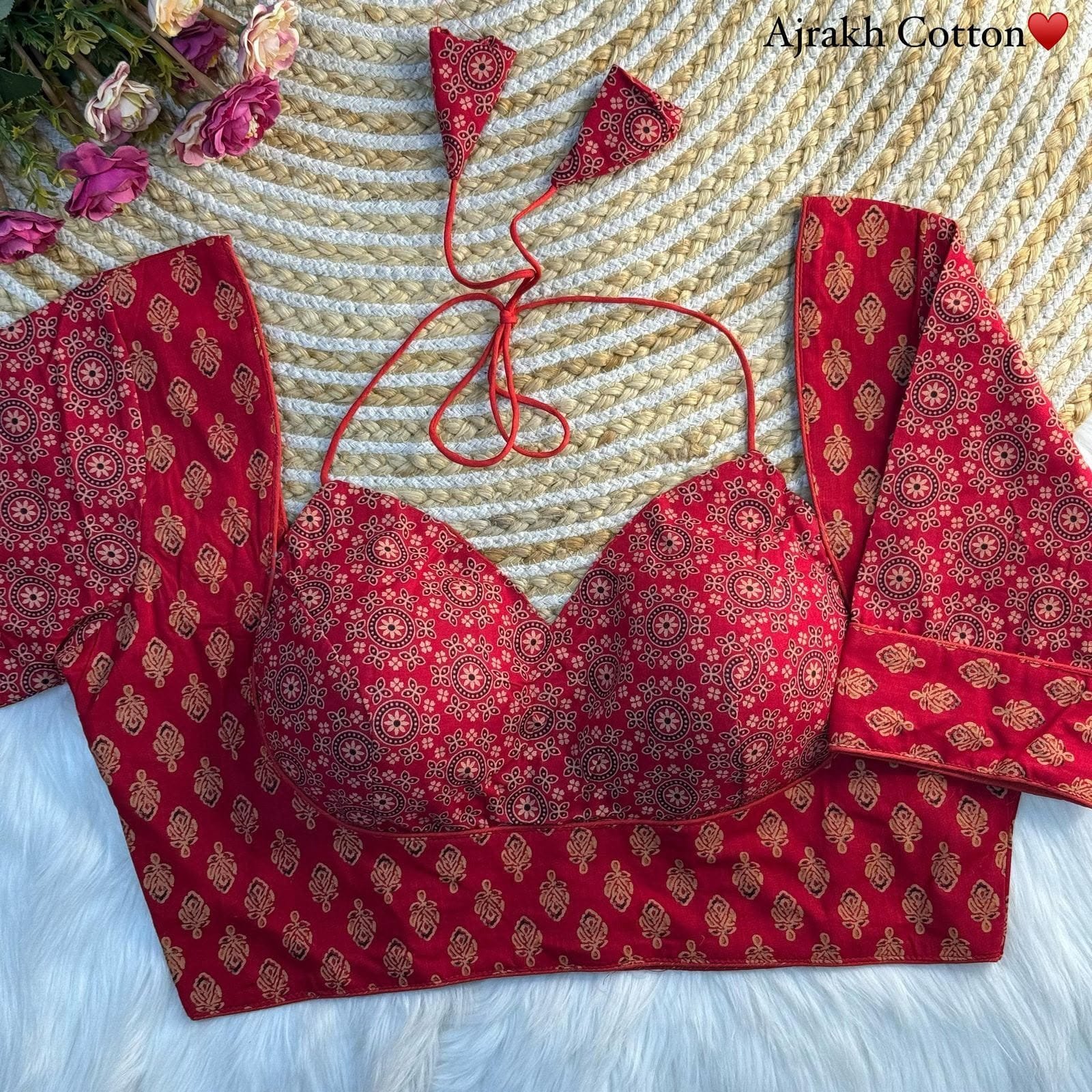 AJRAKH COTTON HALTER NECK BLOUSE image 4