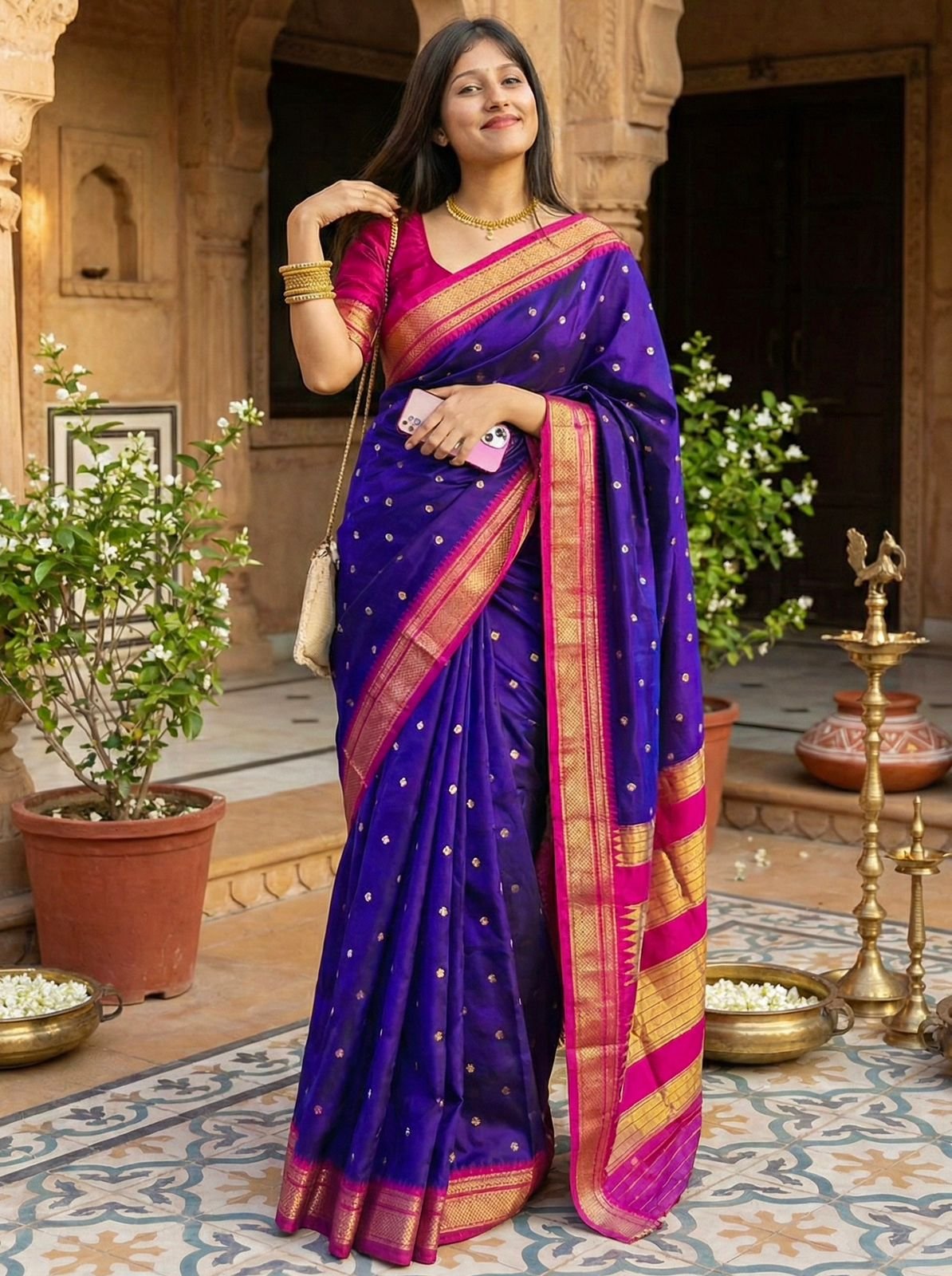 Traditional Erkal Paithani image 30