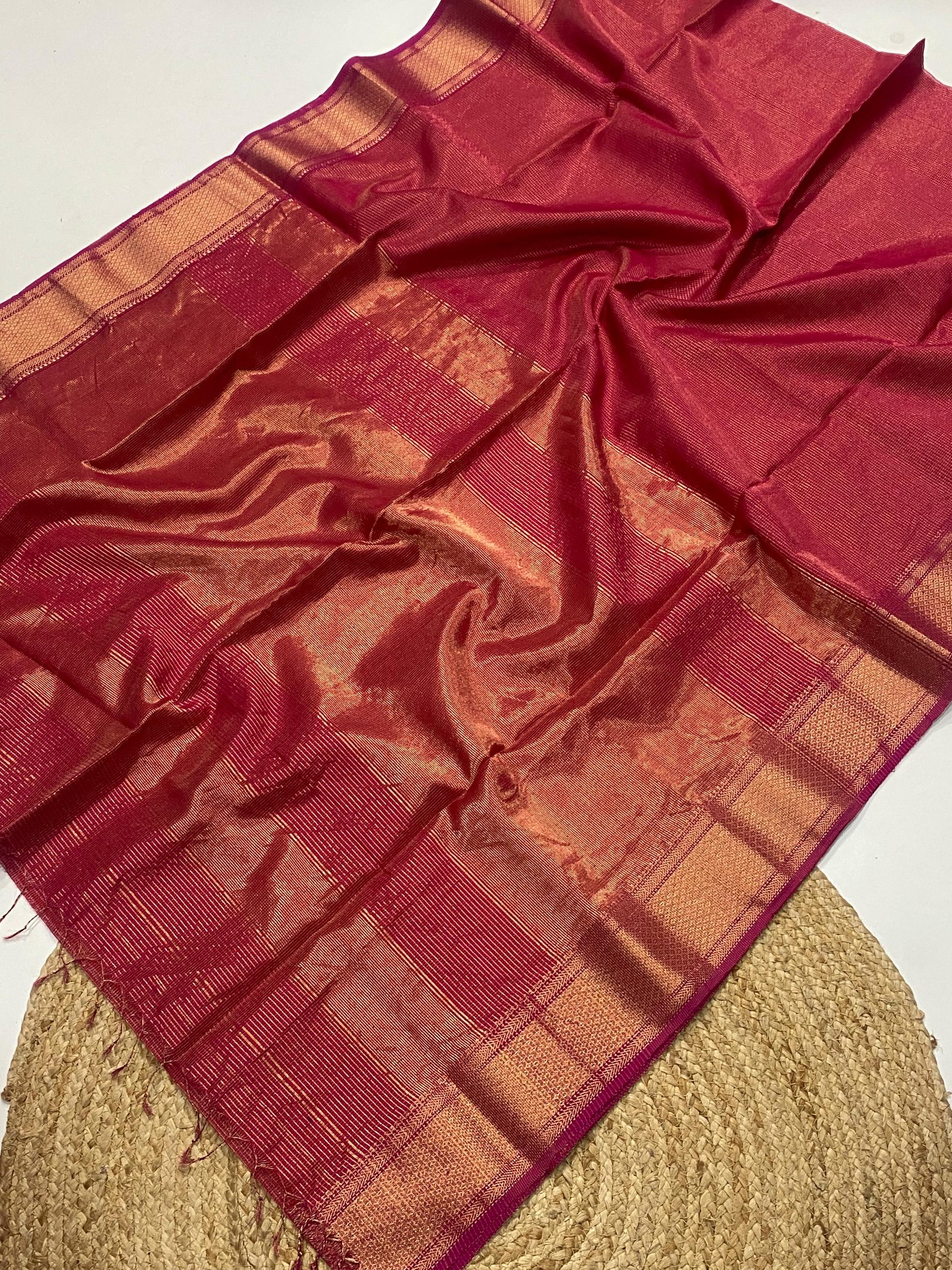 Pure Maheshwari Handloom Saree with Chand Design image 5