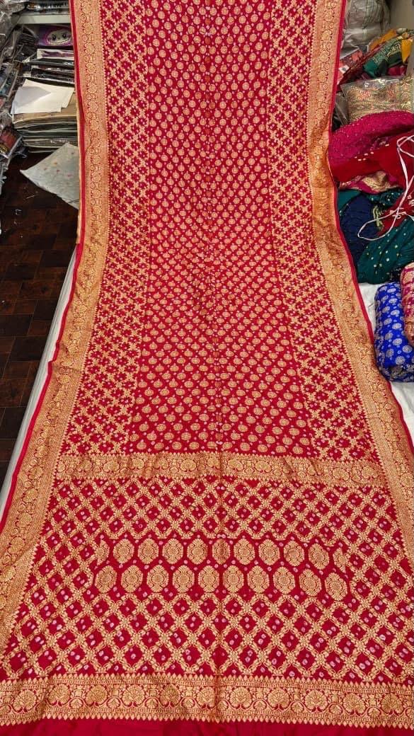 DUPION SILK BANDHANI SAREES image 5