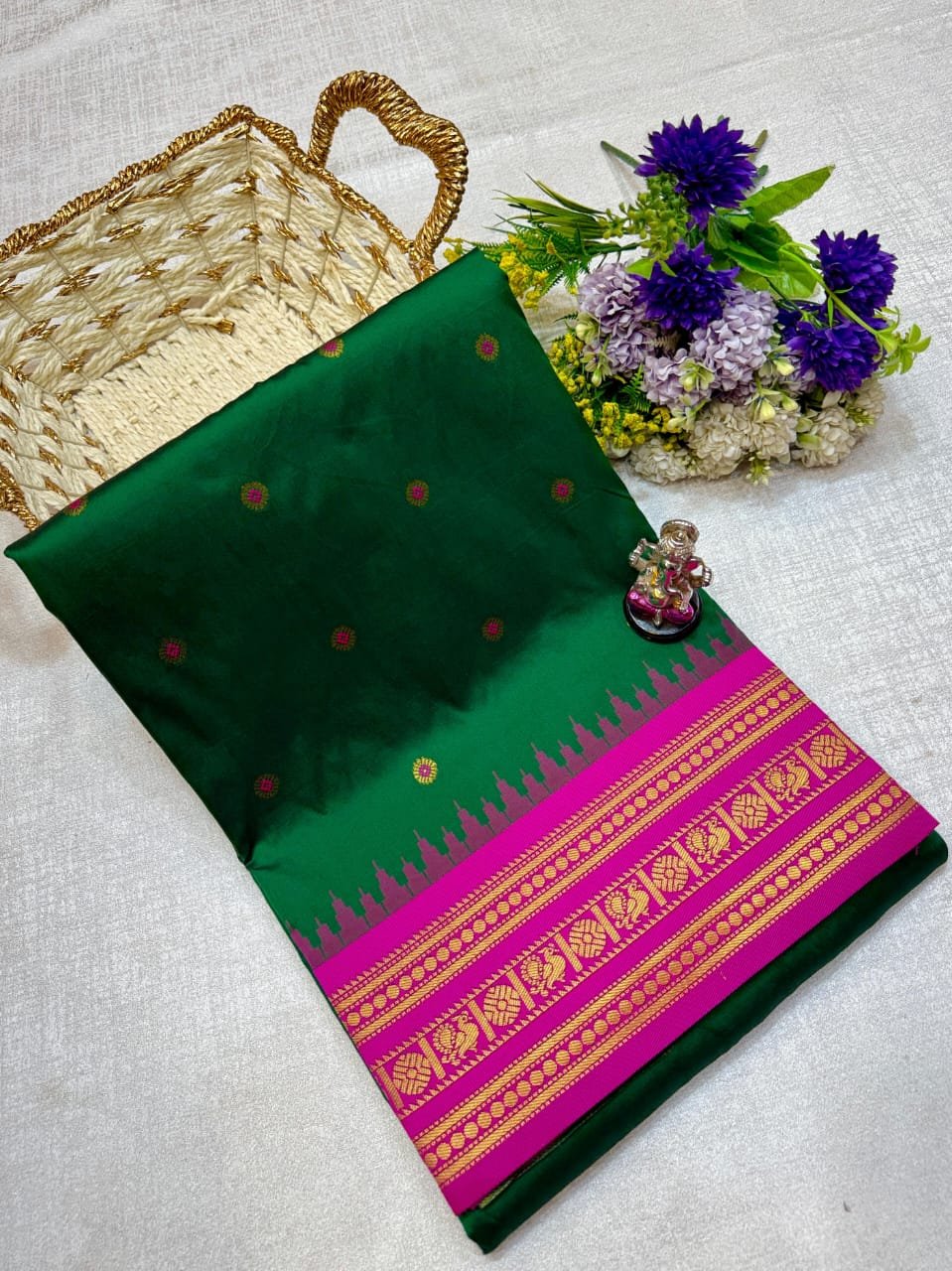 Half Silk South Indian Paithani image 7