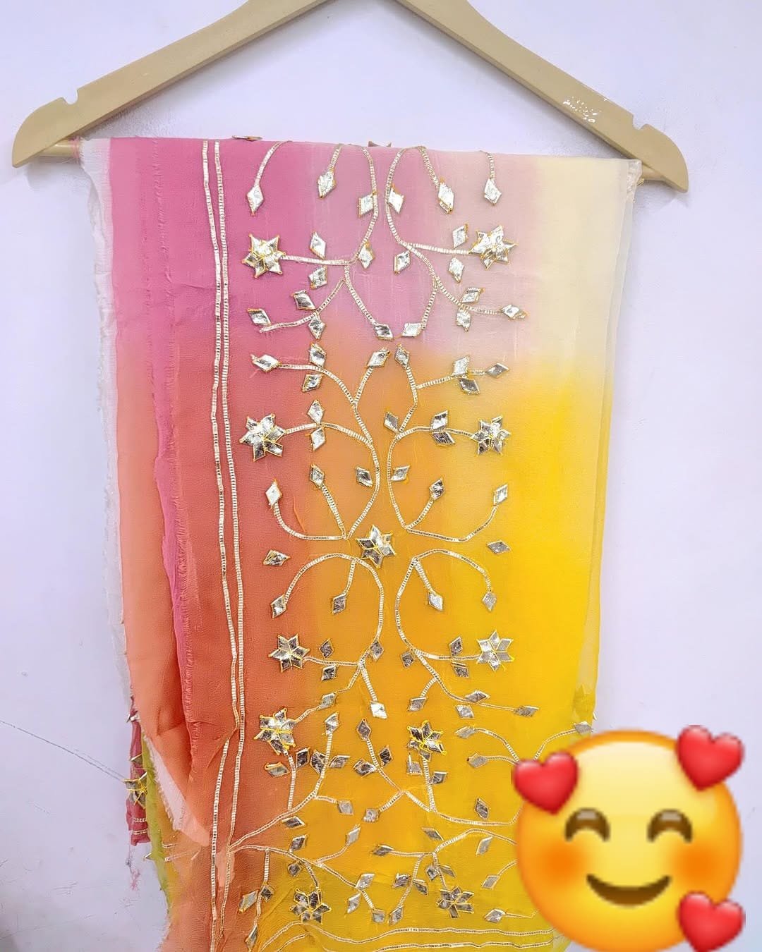 Half Pure Chiffon Saree With Gota Work image 4