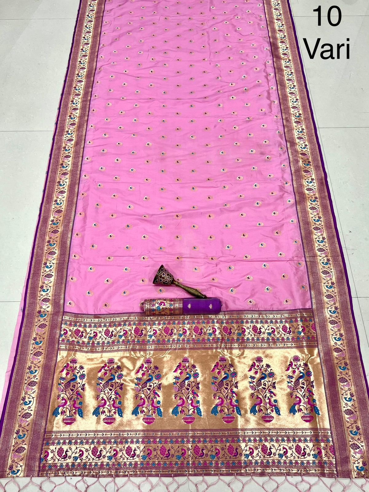 10 yards Peacock Design Paithani image 2