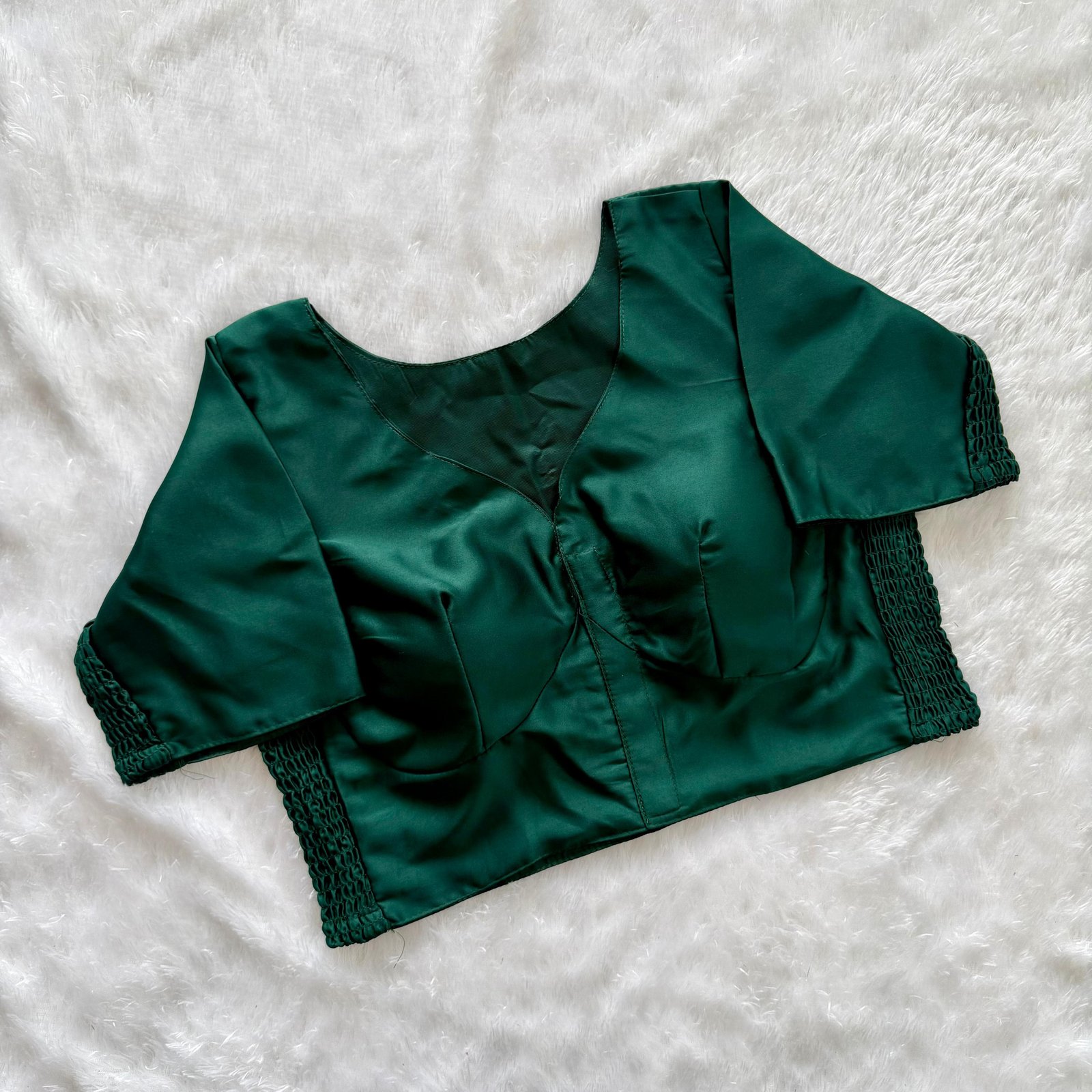 Solid Color Elastic Blouse image 2