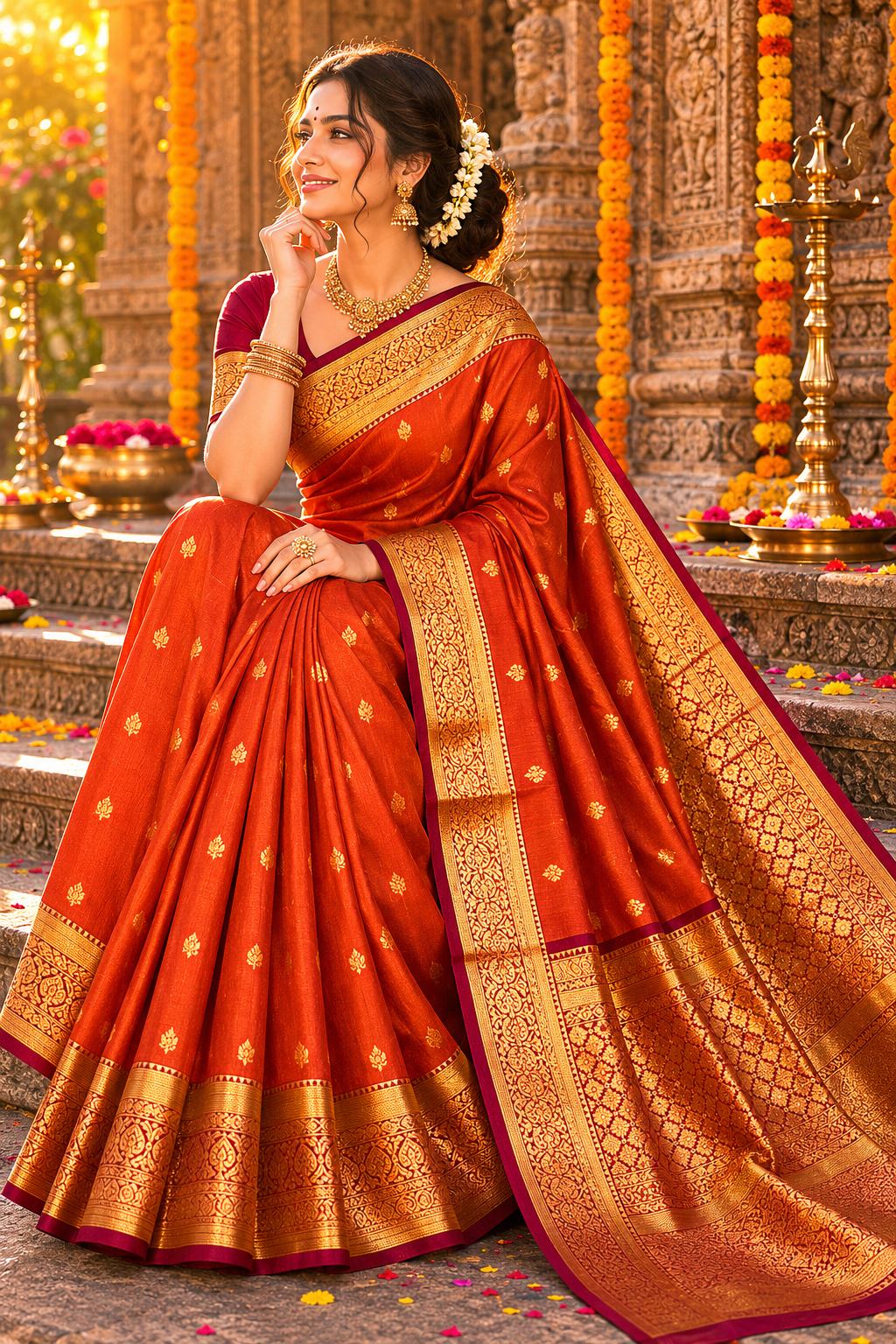 3 Korvai Kanchi Semi Silk Sarees image 14