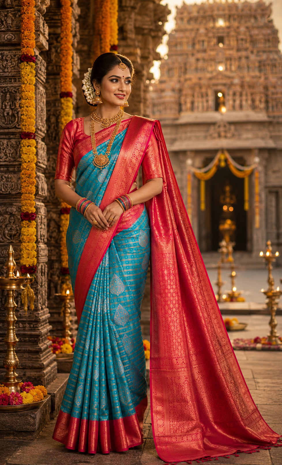 9 Korvai Kanchi Semi Silk Sarees image 7