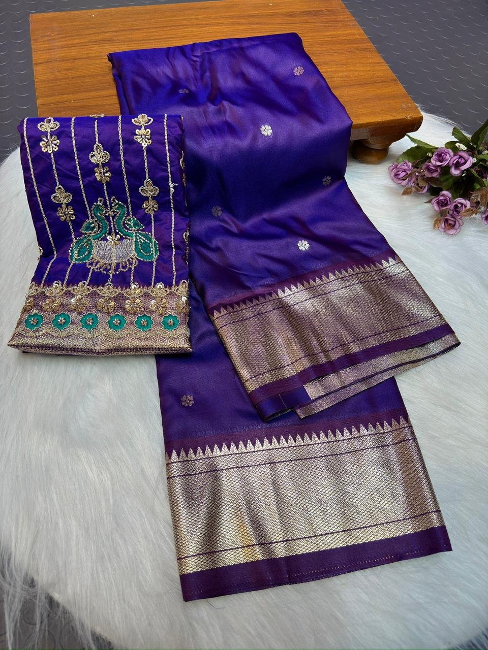 Aari Work Kalanjali Paithani image 18