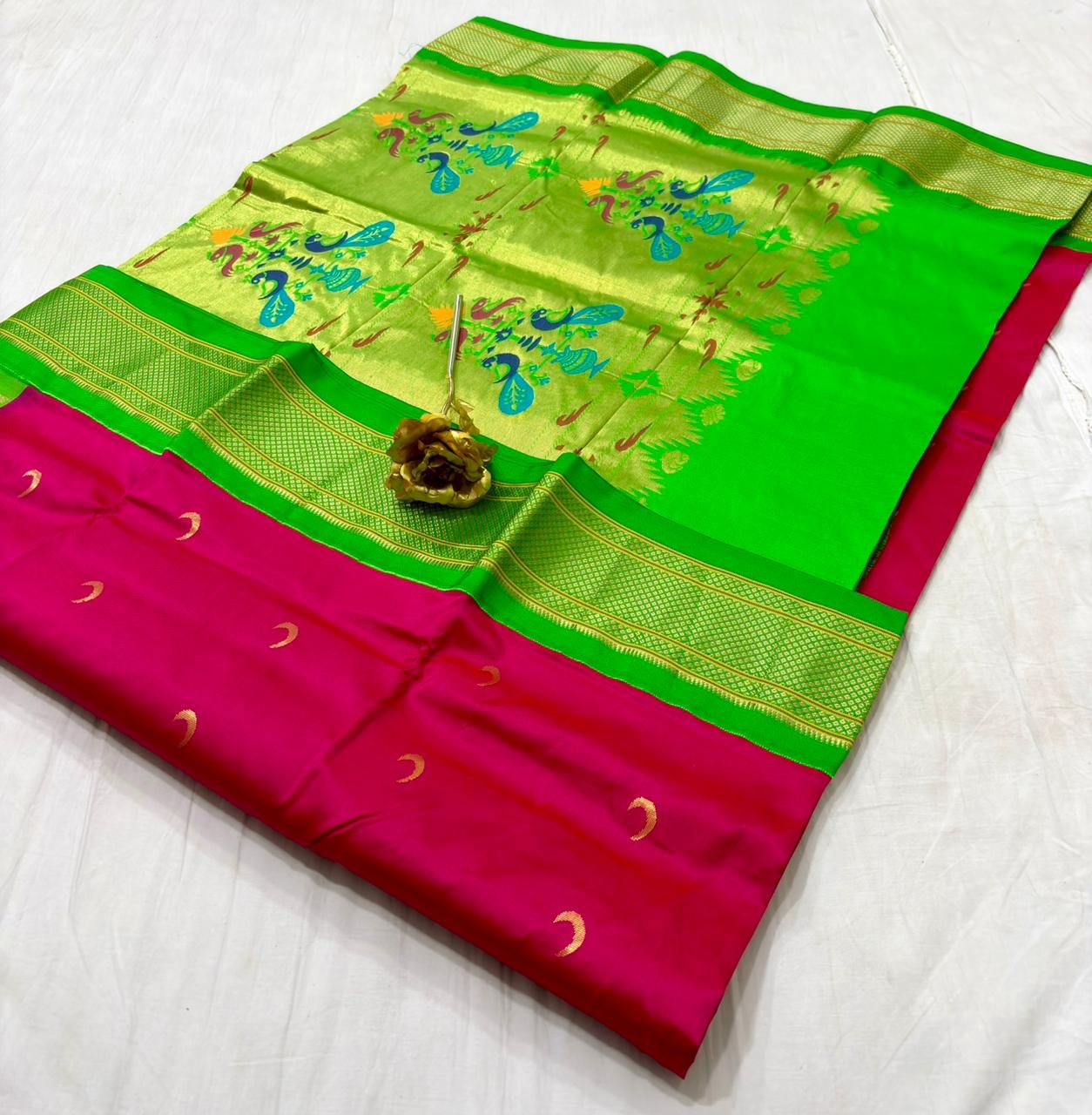 Chandrakor Paithani Pure Silk image 5