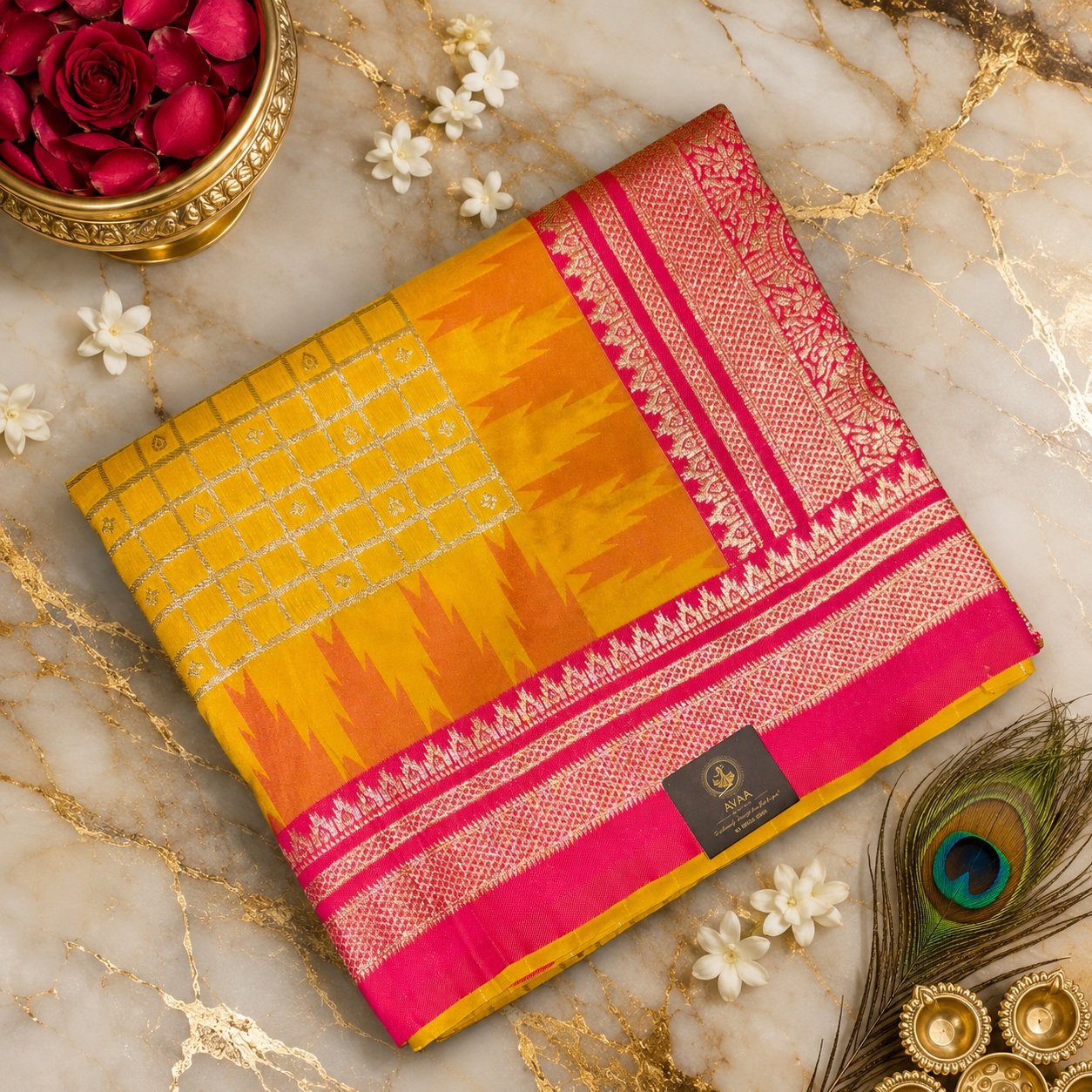 Bridal Semi Gadwal Sarees image 16