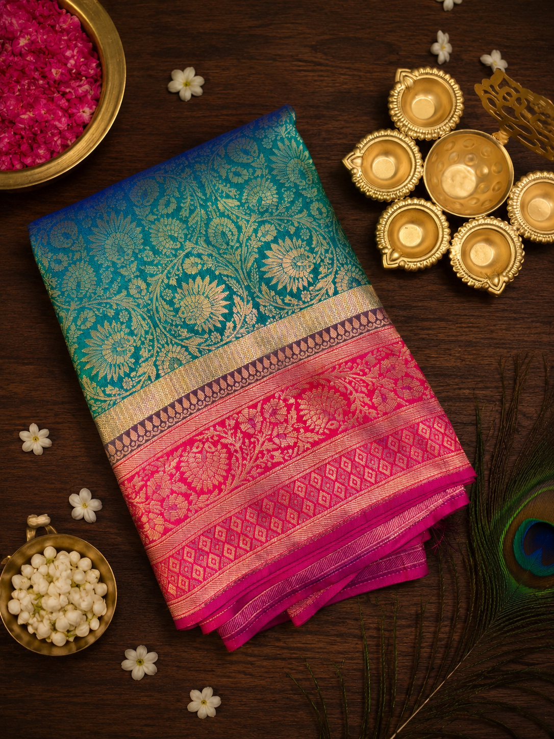 Kanchi Semi Silk Saree Full Brocade image 14
