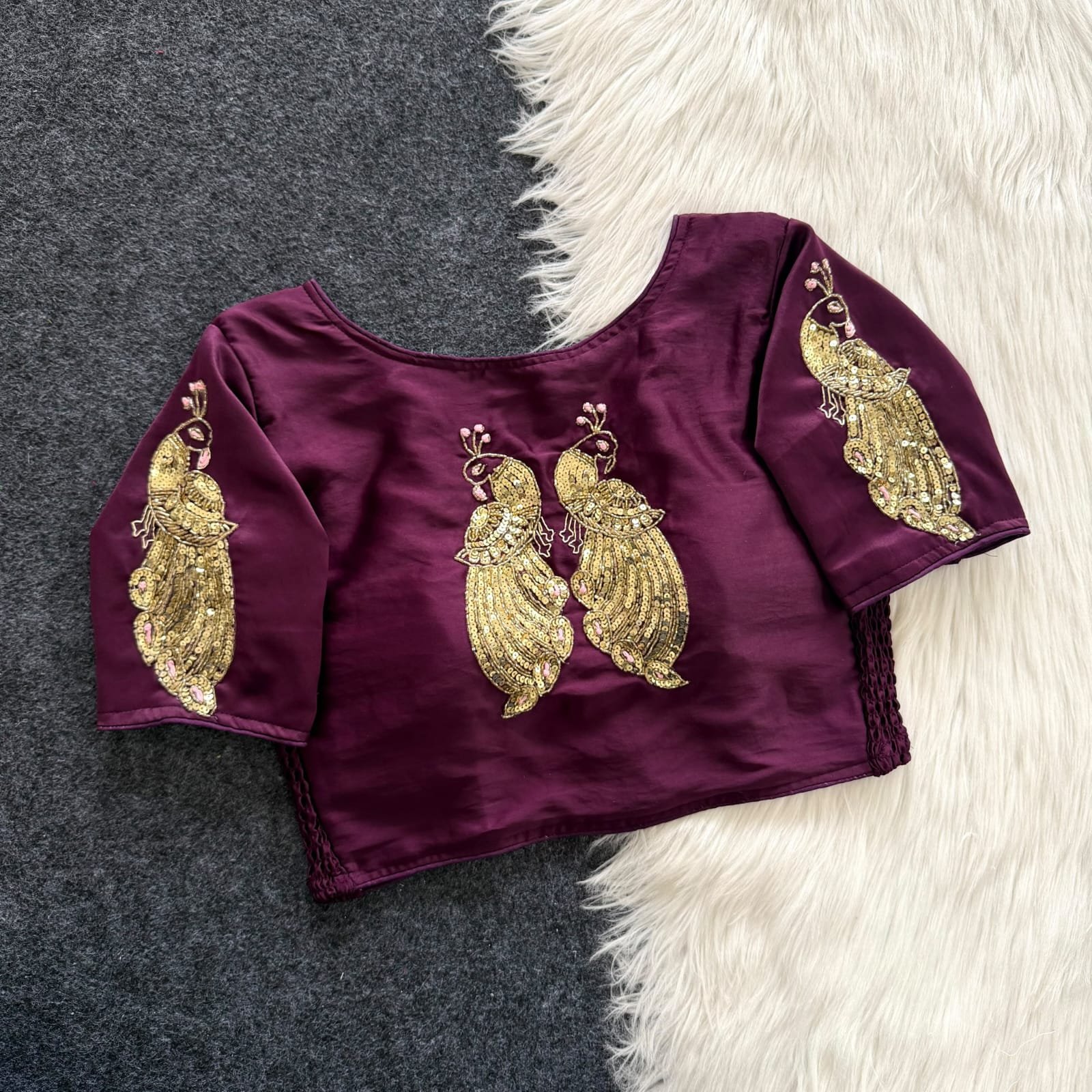 Zardosi Embroidery Readymade  Blouse with Elastic image 6