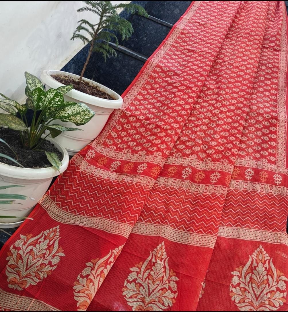 14 Pure Kota Doria Saree Indigo Print image 16