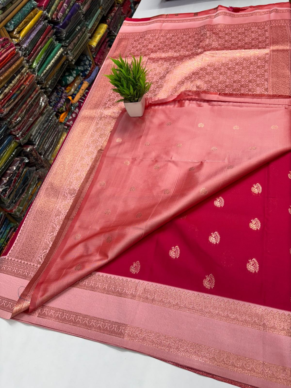 Premium Soft Kanchi silk saree in Bentex border image 11