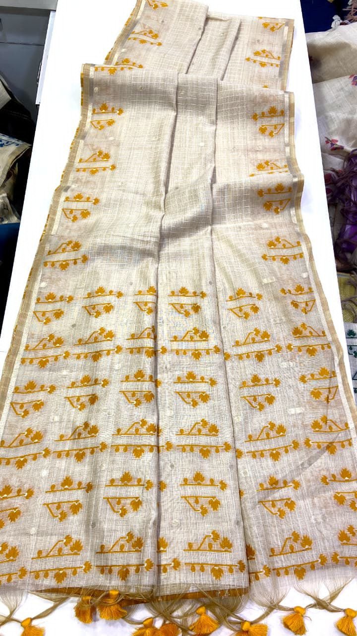 Khadi Cotton Feel Saree image 12