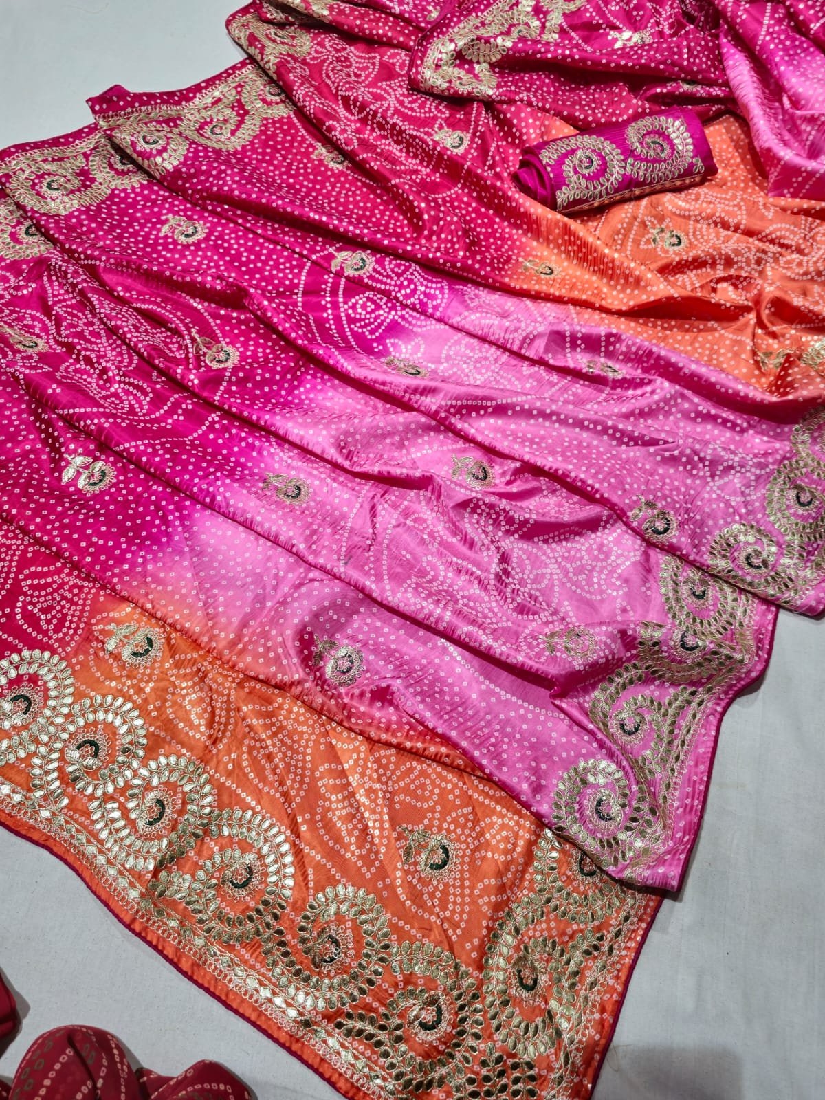 Modal Gajji Silk Saree With Gota Patti image 3