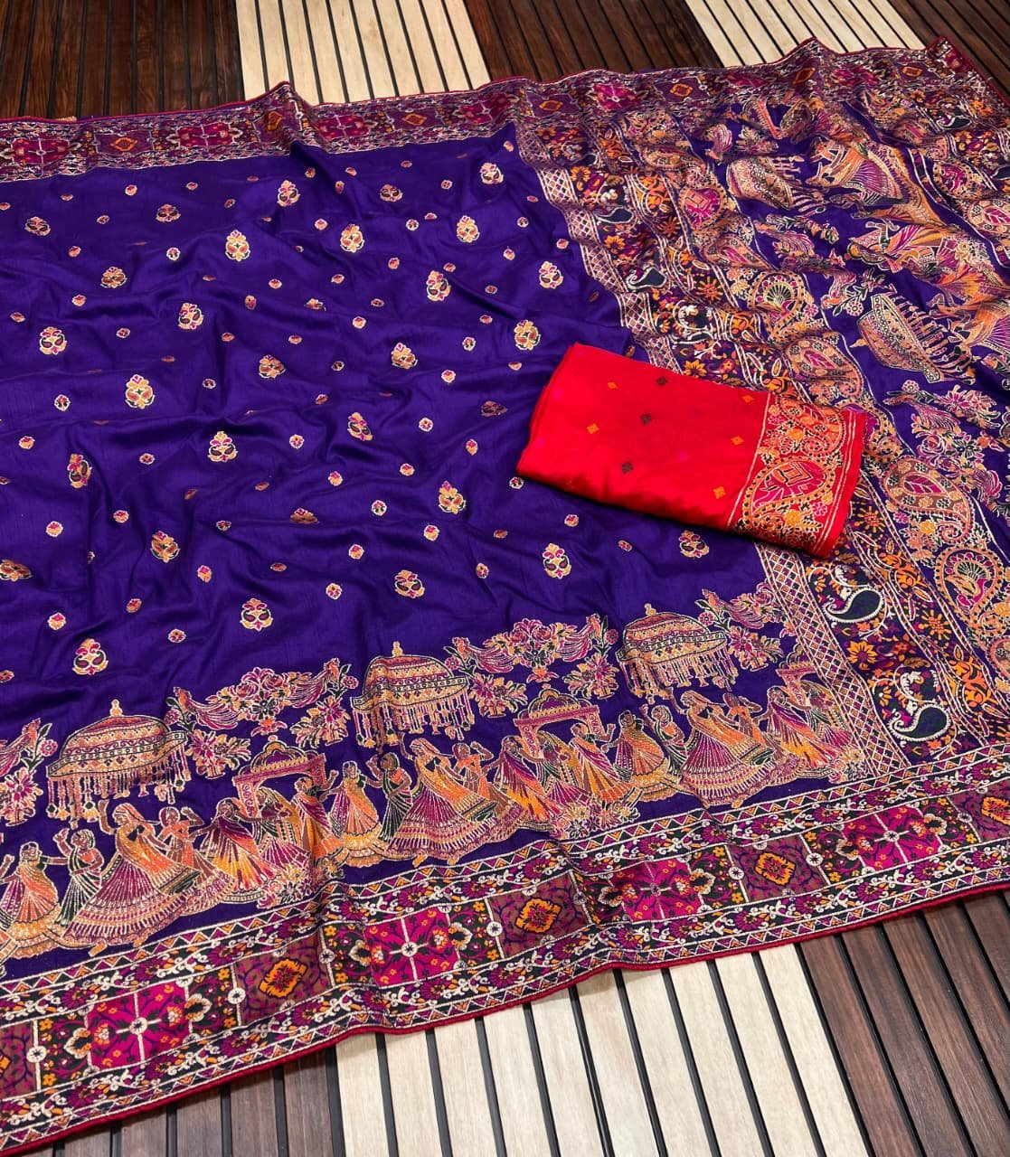 14 rajwadi pashmina saree image 7