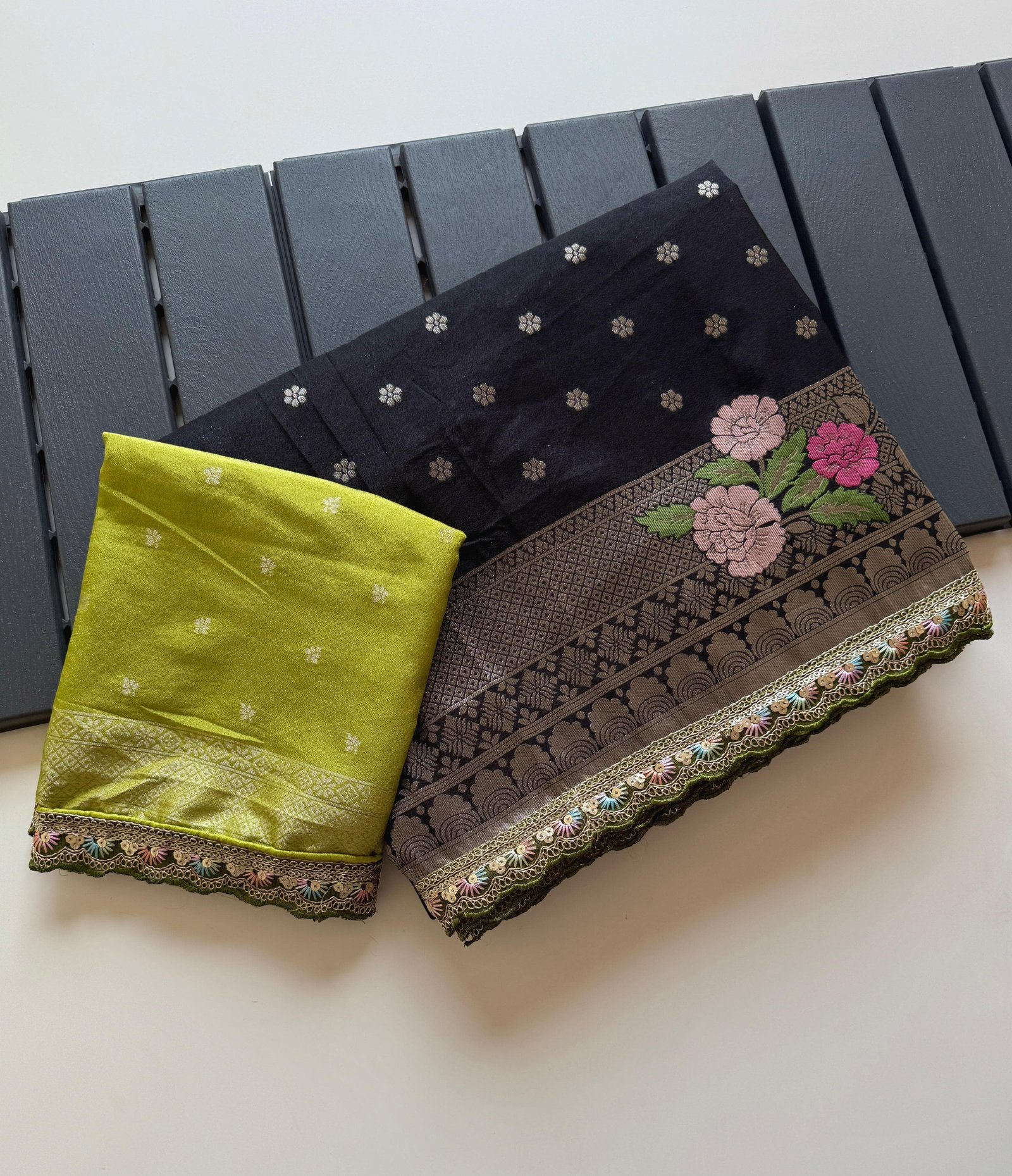 Pure Khadi Crepe Georgette Minakari Weavin Saree