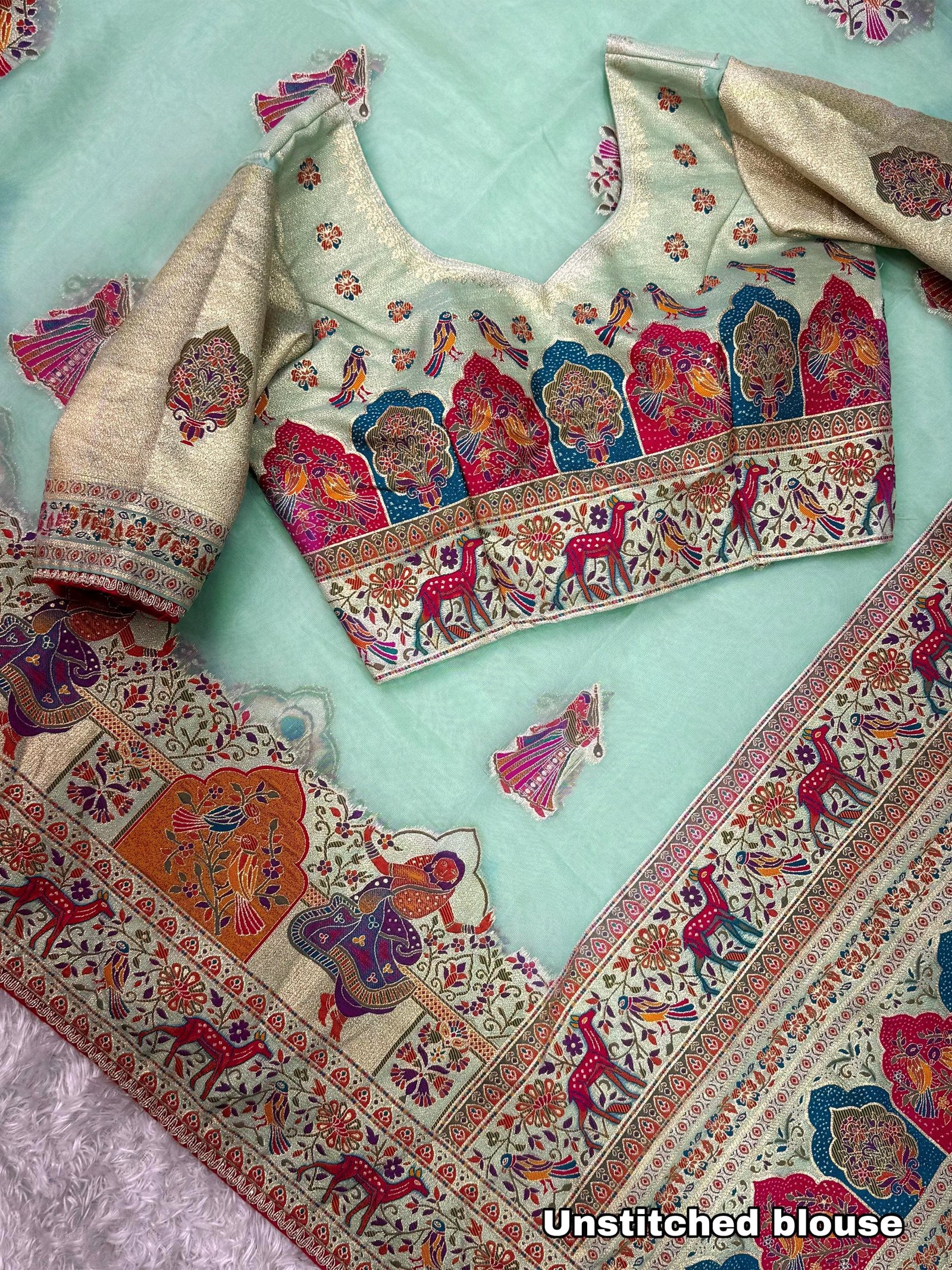 Pure organza jaquard saree image 4