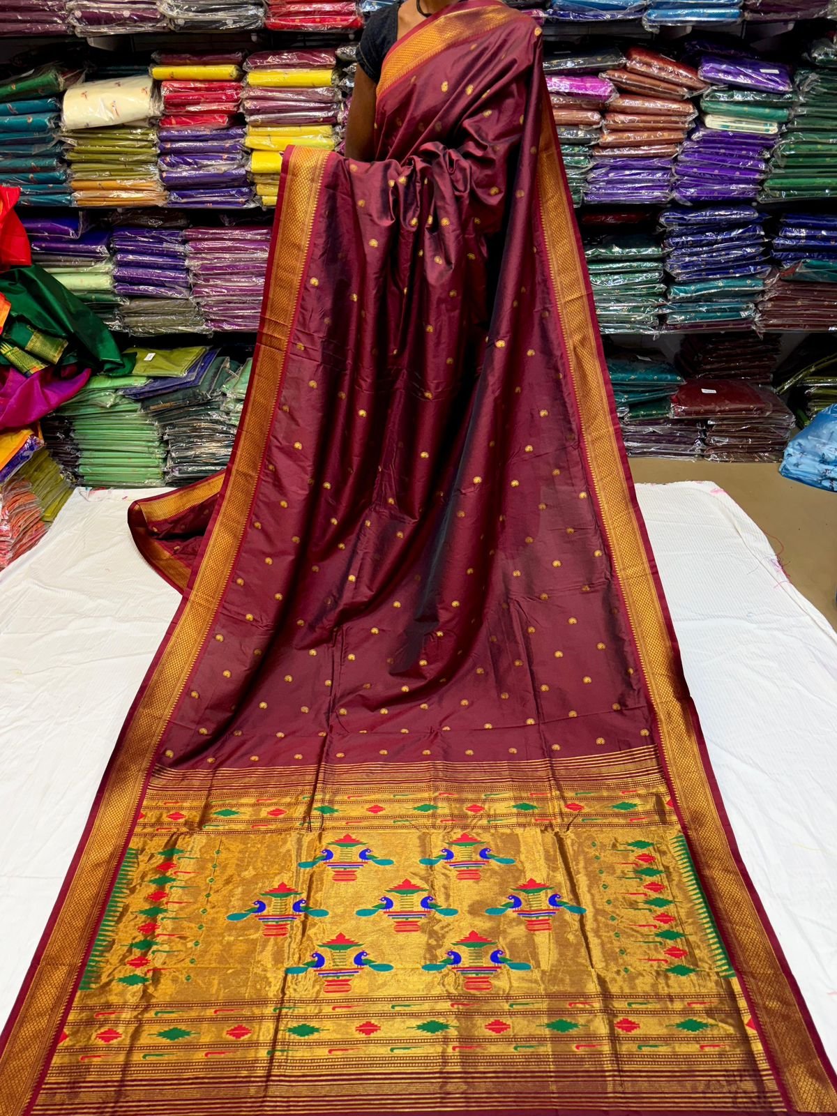Yeola Double Pallu Semi Paithani image 18