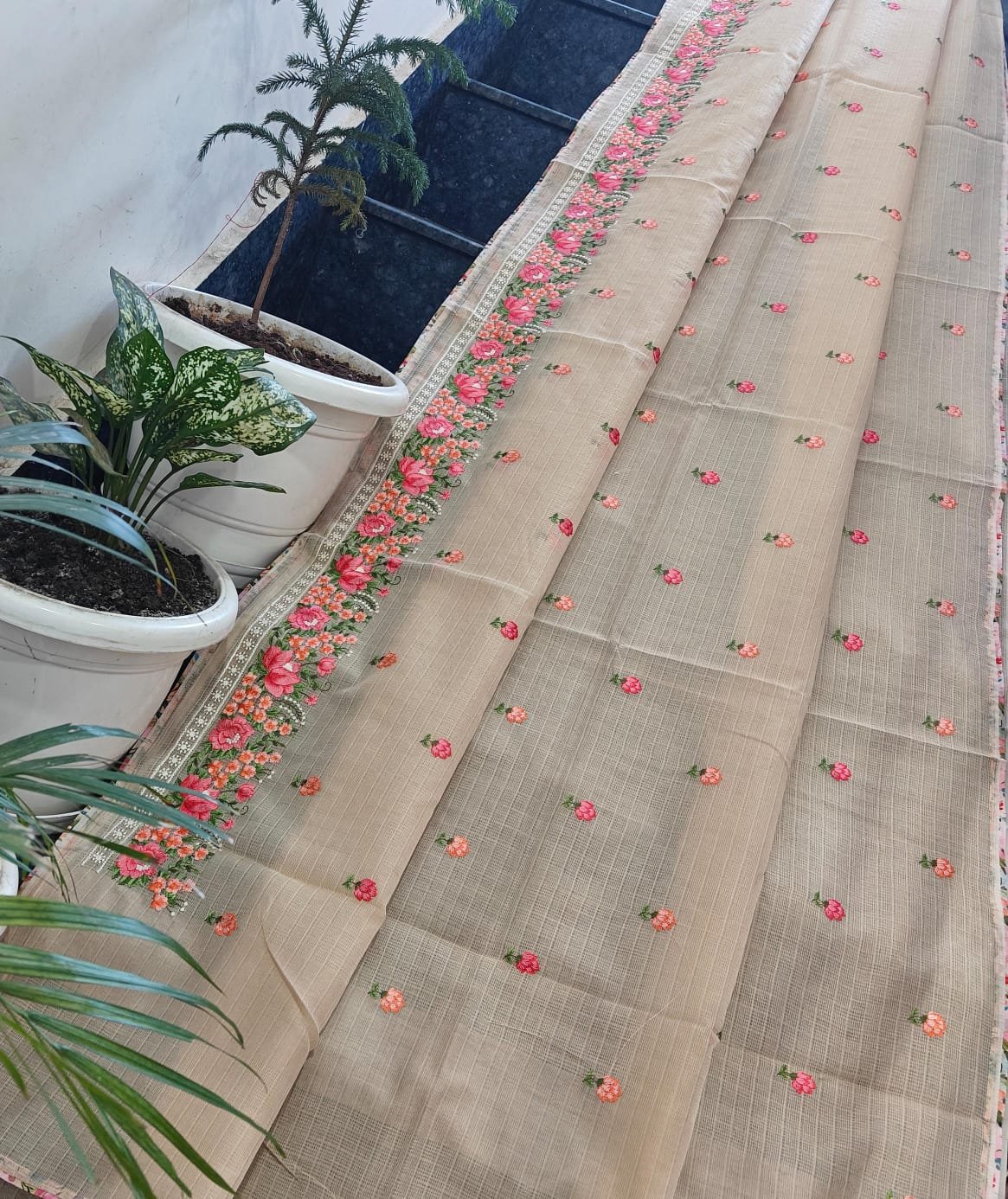 Kota Doria Saree – Embroidery Work