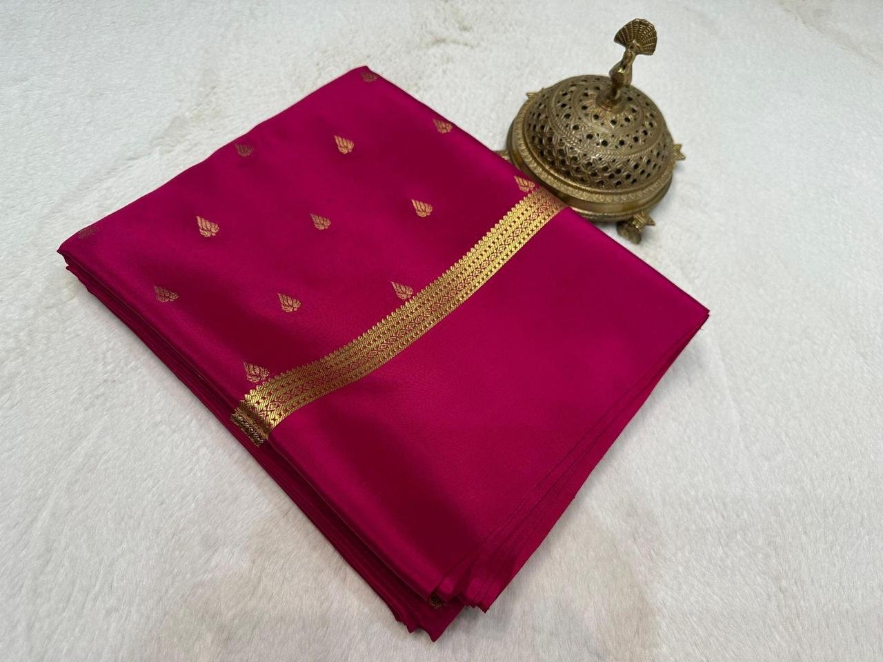 2 Semi Mysore Crape Silk Sarees image 5