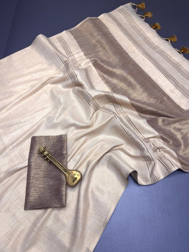 Pure Mysore Silk Soft Linen Saree image 12