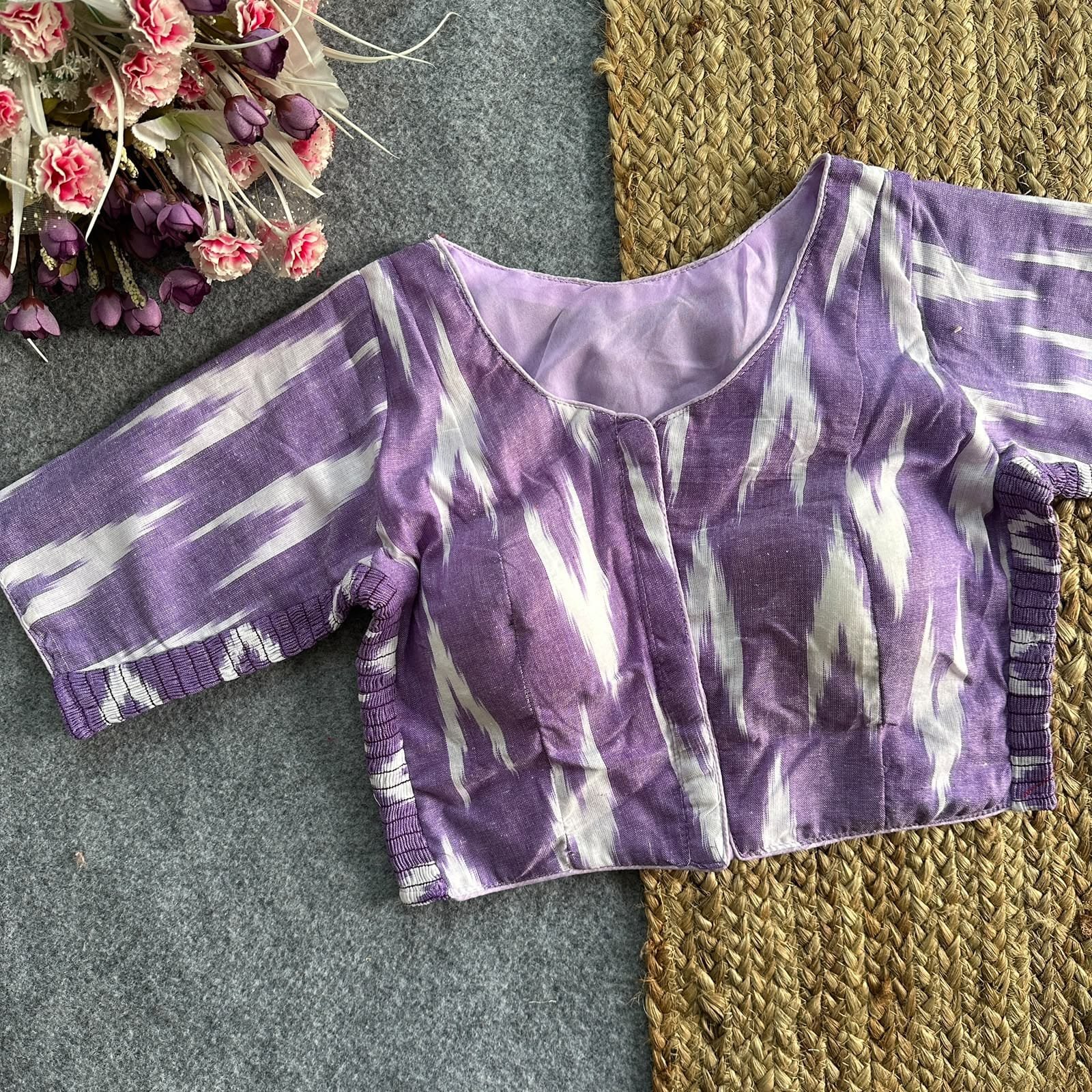 Ikkat Cotton Elastic Blouse