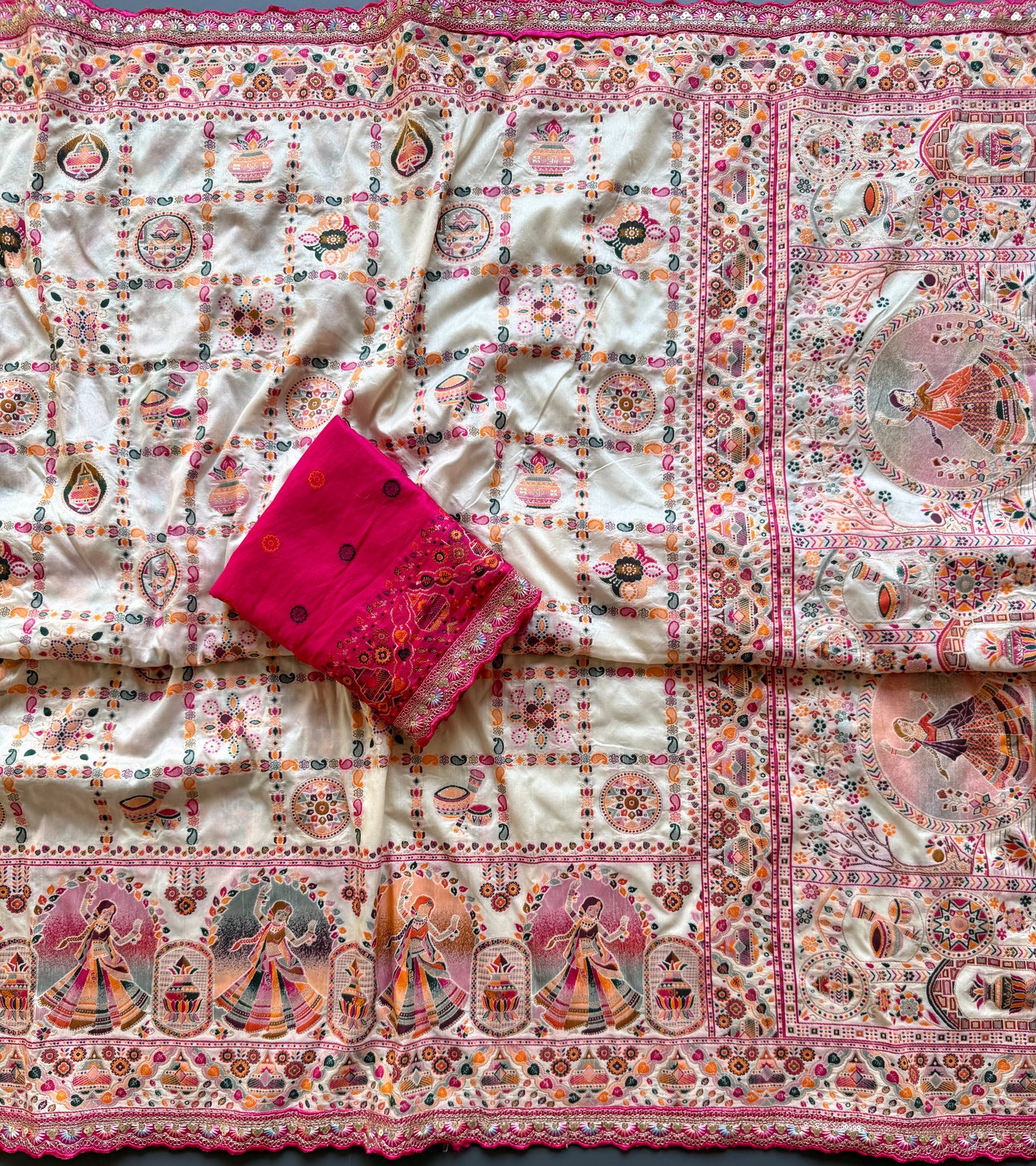 5 Pure Soft Rajwadi Pashmina Silk Jaquard Weaving Saree image 15