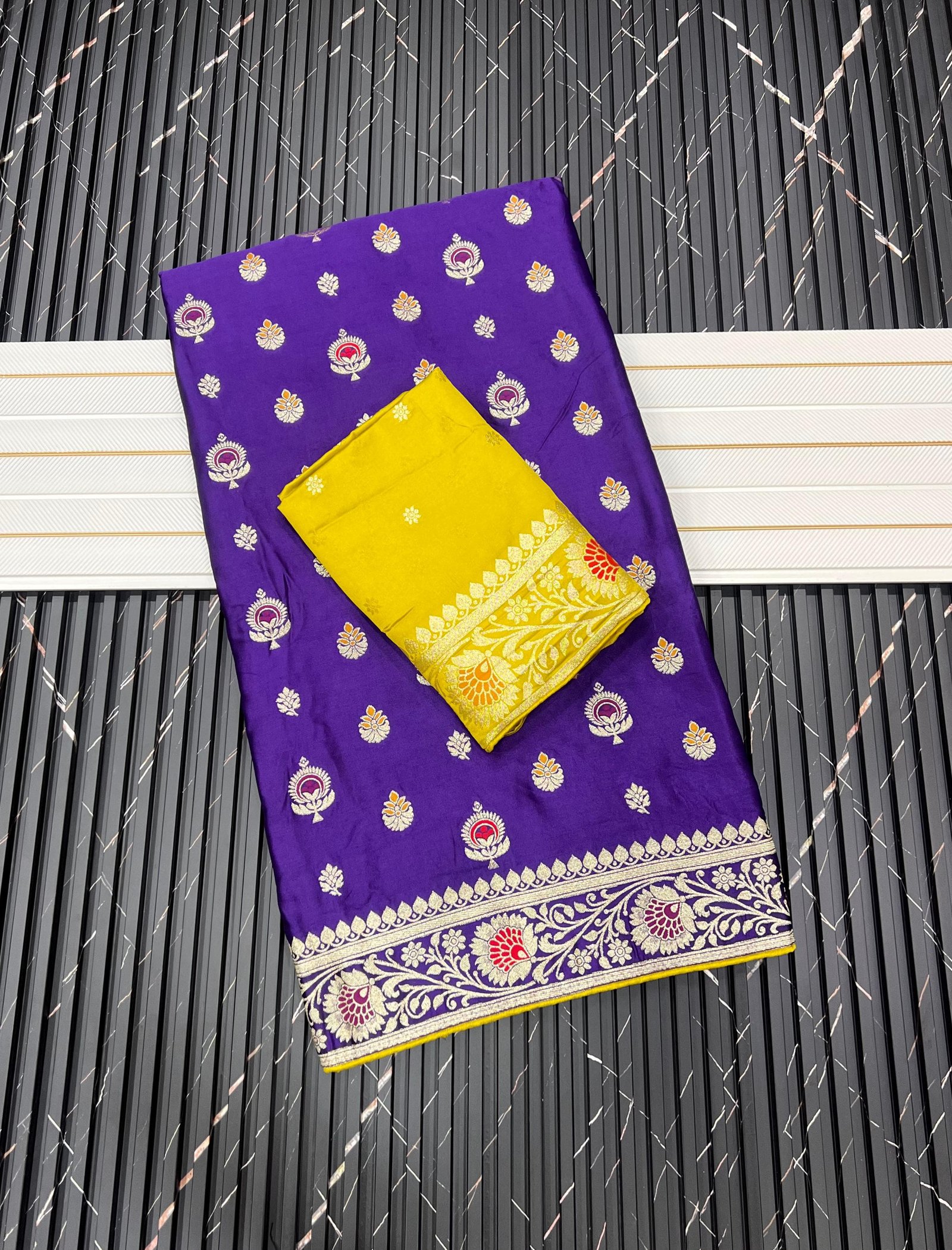 Pure Satin Gaji Silk Jacquard Saree image 12