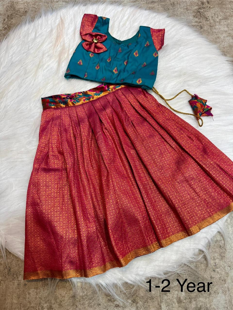 1 Paithani Kids Lehenga image 8