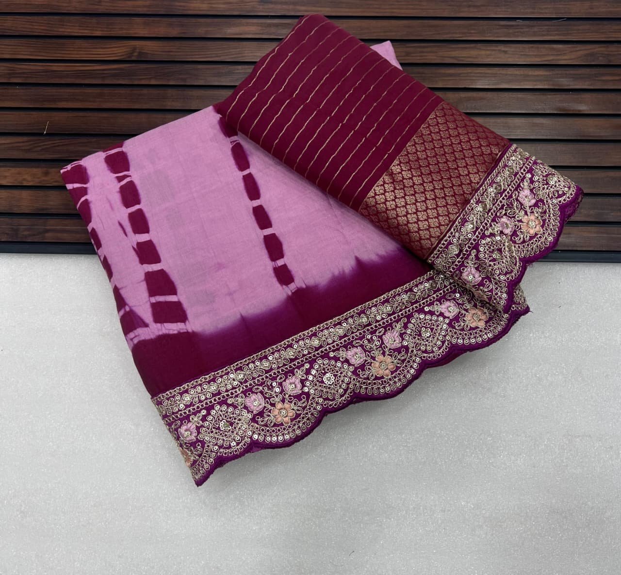 Pure Nylon Spun Viscose Jaquard Saree image 3