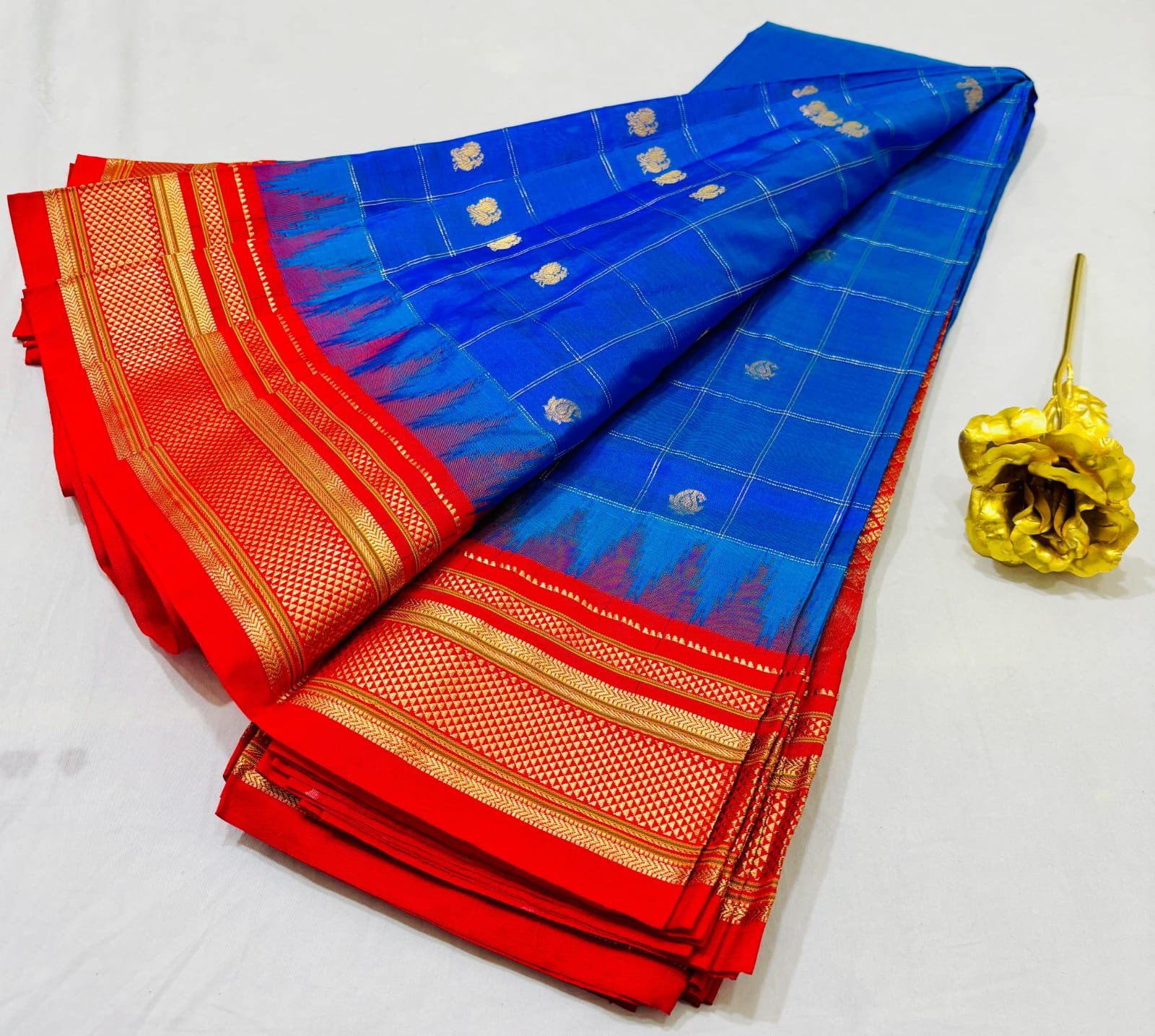 Temple Checks Irkal Pure Silk Saree